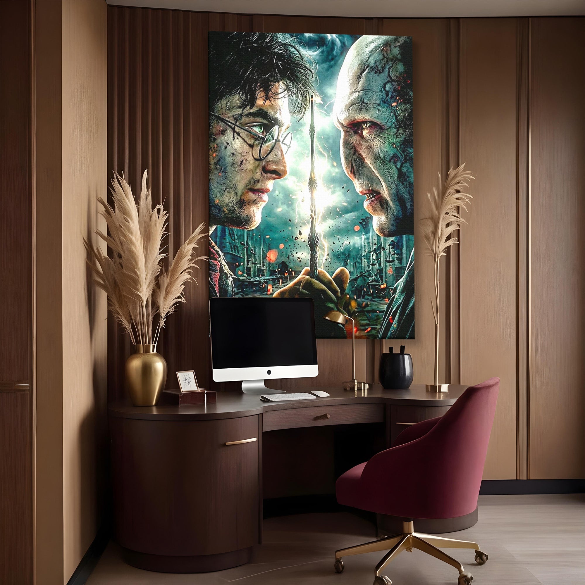Tablou Canvas Premium LuxCanva® PI1215, Confruntare Magica, Fantezie, Voldemort, Lupta, Living, Aventura, Culori Vibrante