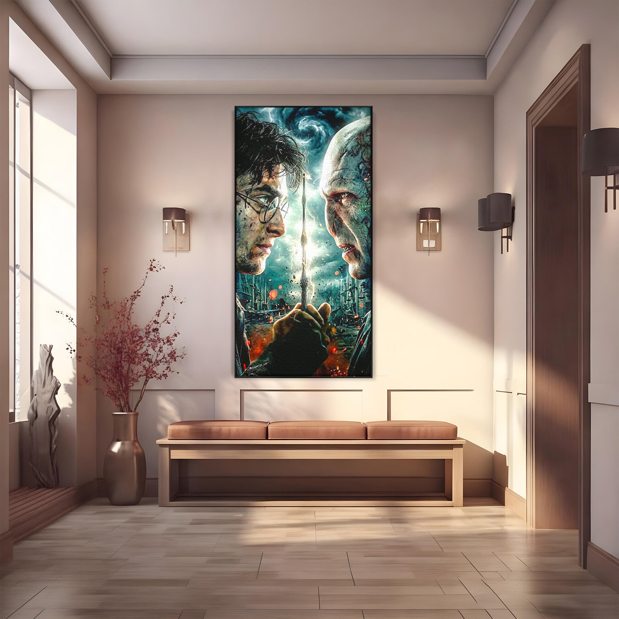 Tablou Canvas Premium LuxCanva® PI1215, Confruntare Magica, Fantezie, Voldemort, Lupta, Living, Aventura, Culori Vibrante