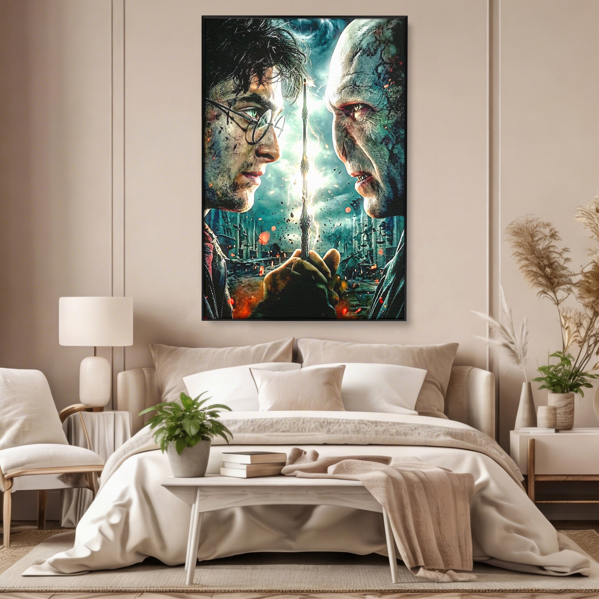 Tablou Canvas Premium LuxCanva® PI1215, Confruntare Magica, Fantezie, Voldemort, Lupta, Living, Aventura, Culori Vibrante