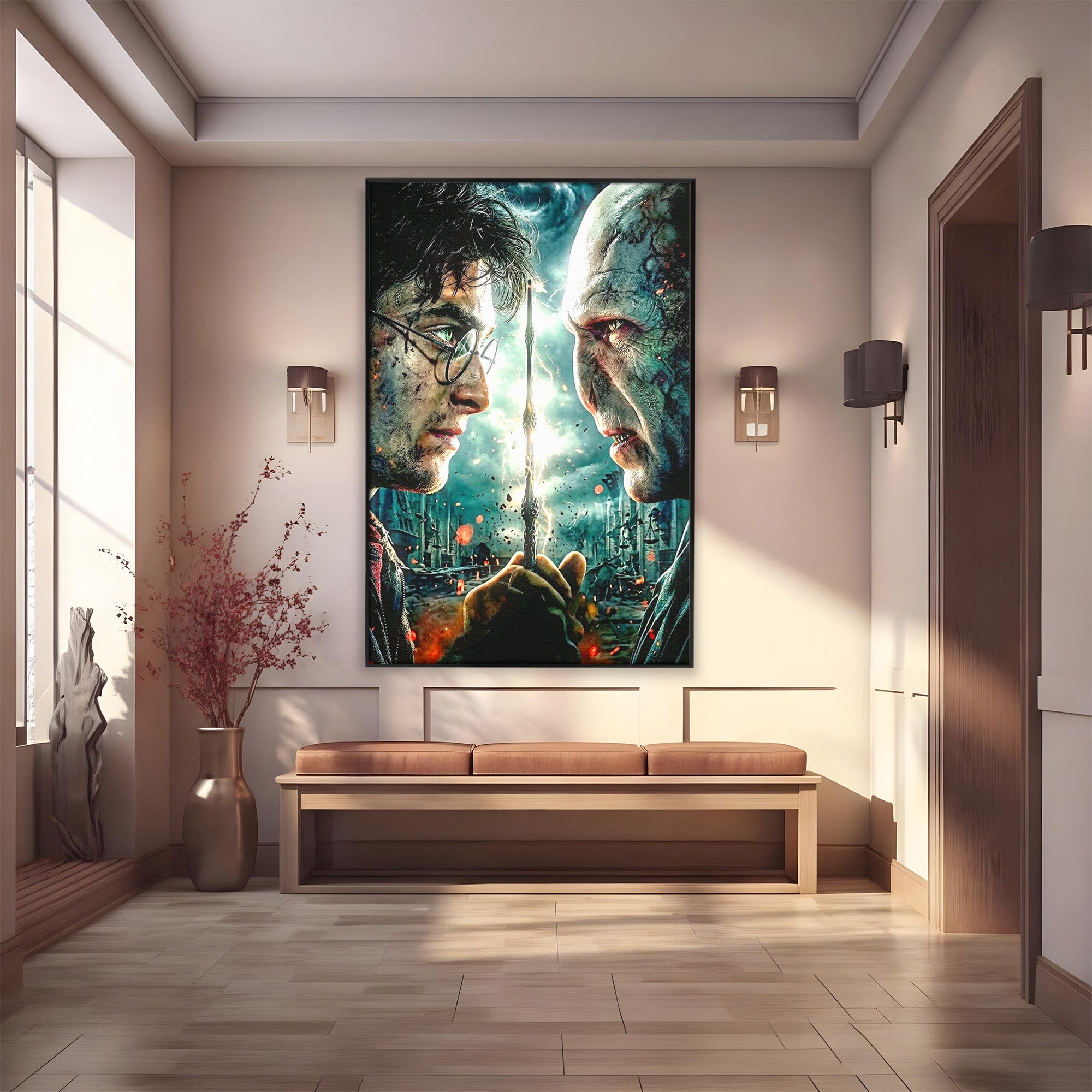 Tablou Canvas Premium LuxCanva® PI1215, Confruntare Magica, Fantezie, Voldemort, Lupta, Living, Aventura, Culori Vibrante