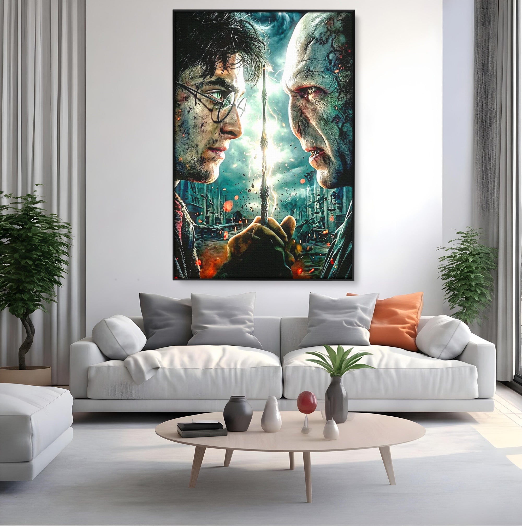 Tablou Canvas Premium LuxCanva® PI1215, Confruntare Magica, Fantezie, Voldemort, Lupta, Living, Aventura, Culori Vibrante