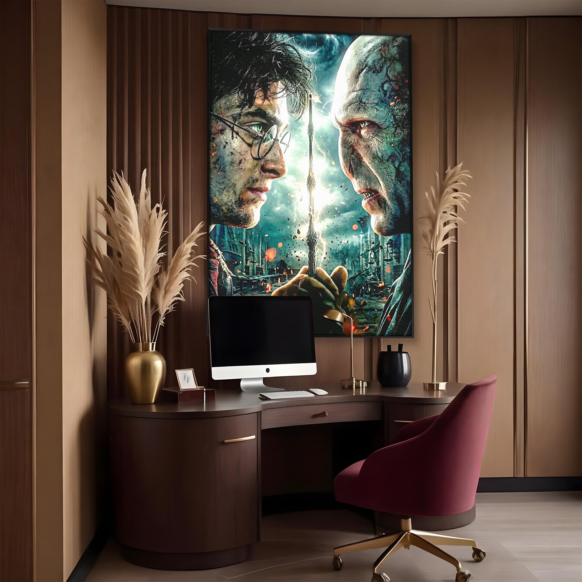 Tablou Canvas Premium LuxCanva® PI1215, Confruntare Magica, Fantezie, Voldemort, Lupta, Living, Aventura, Culori Vibrante