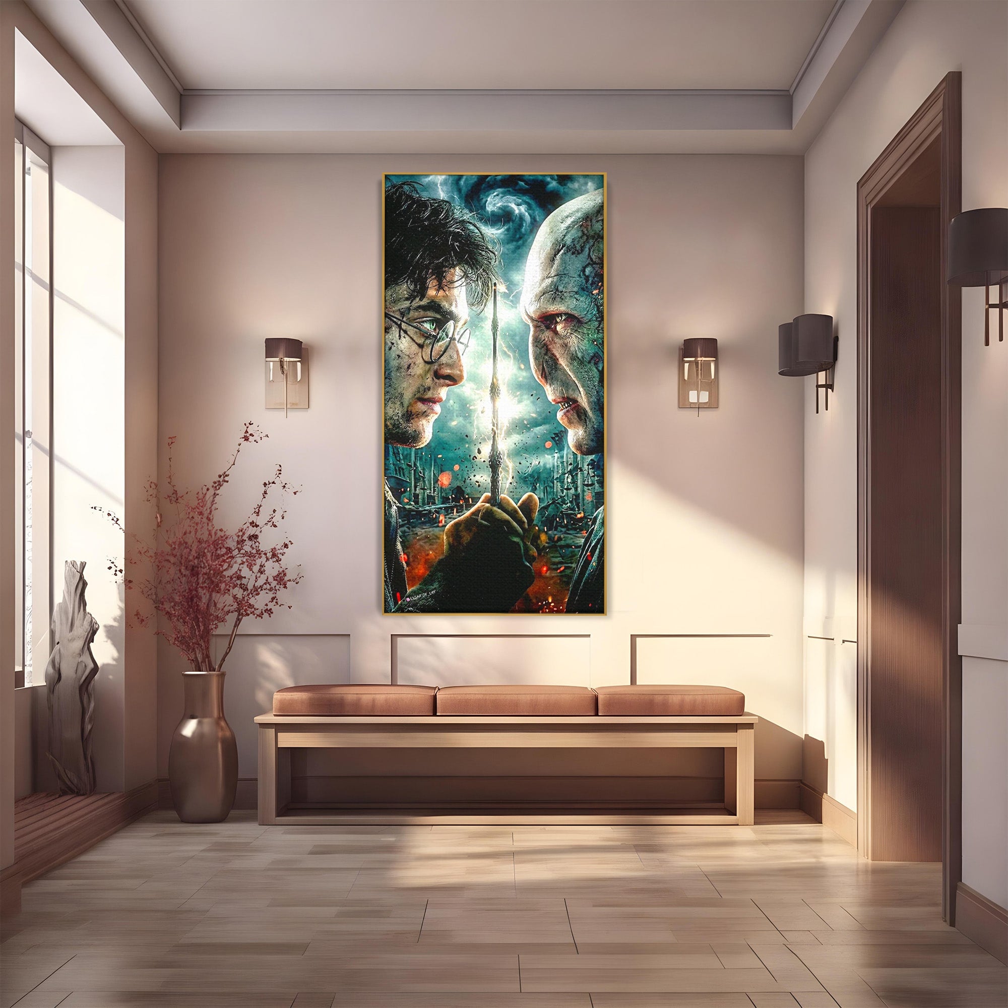 Tablou Canvas Premium LuxCanva® PI1215, Confruntare Magica, Fantezie, Voldemort, Lupta, Living, Aventura, Culori Vibrante