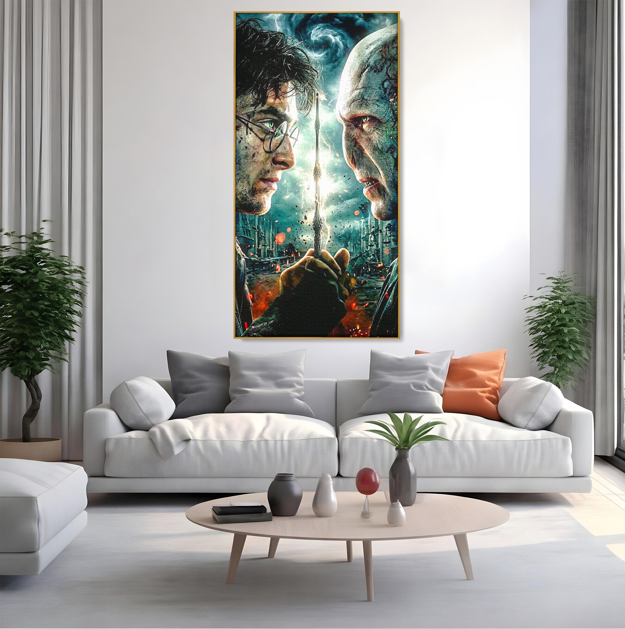 Tablou Canvas Premium LuxCanva® PI1215, Confruntare Magica, Fantezie, Voldemort, Lupta, Living, Aventura, Culori Vibrante