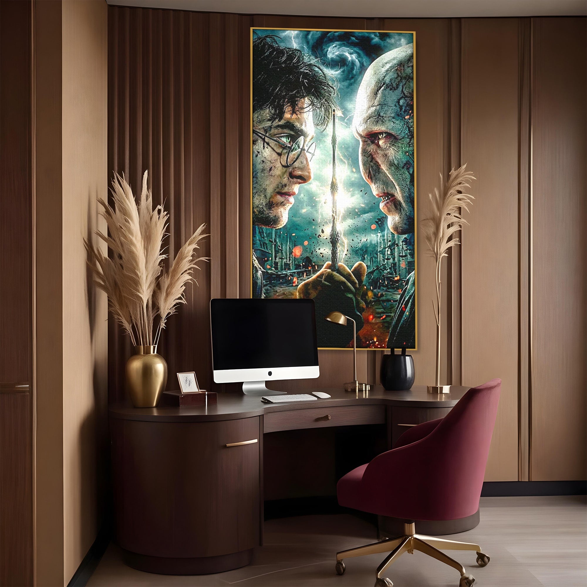 Tablou Canvas Premium LuxCanva® PI1215, Confruntare Magica, Fantezie, Voldemort, Lupta, Living, Aventura, Culori Vibrante