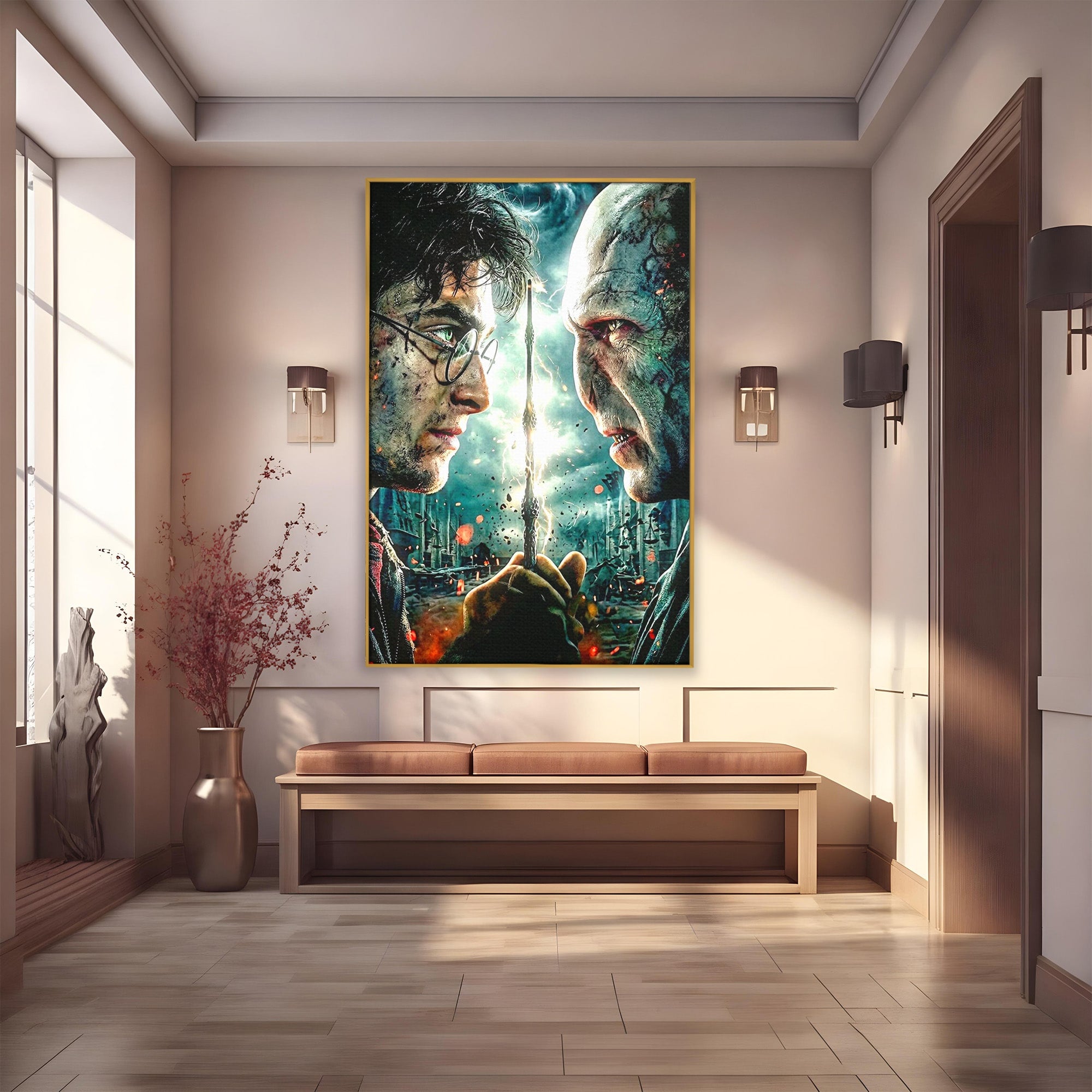 Tablou Canvas Premium LuxCanva® PI1215, Confruntare Magica, Fantezie, Voldemort, Lupta, Living, Aventura, Culori Vibrante