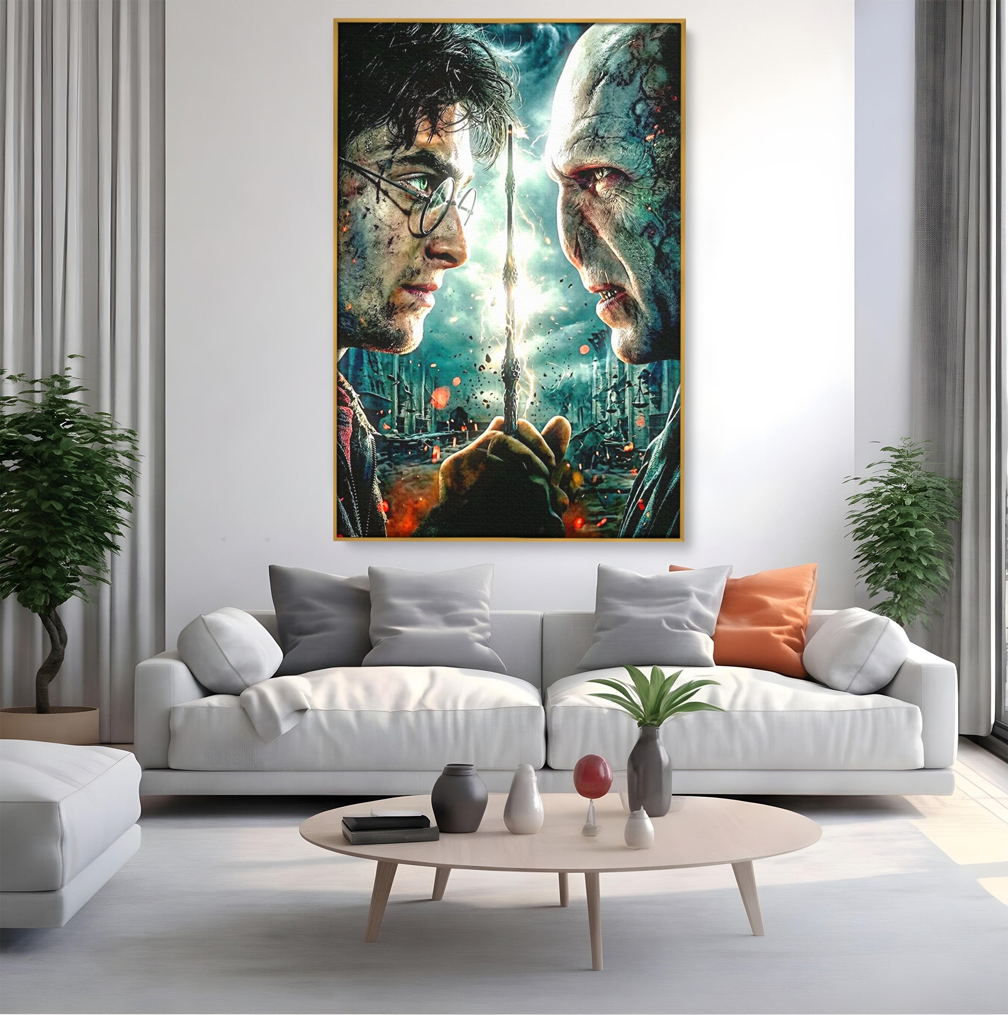 Tablou Canvas Premium LuxCanva® PI1215, Confruntare Magica, Fantezie, Voldemort, Lupta, Living, Aventura, Culori Vibrante