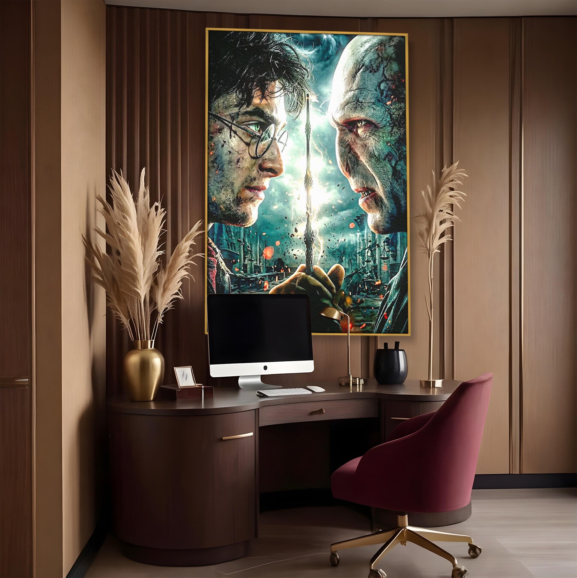 Tablou Canvas Premium LuxCanva® PI1215, Confruntare Magica, Fantezie, Voldemort, Lupta, Living, Aventura, Culori Vibrante