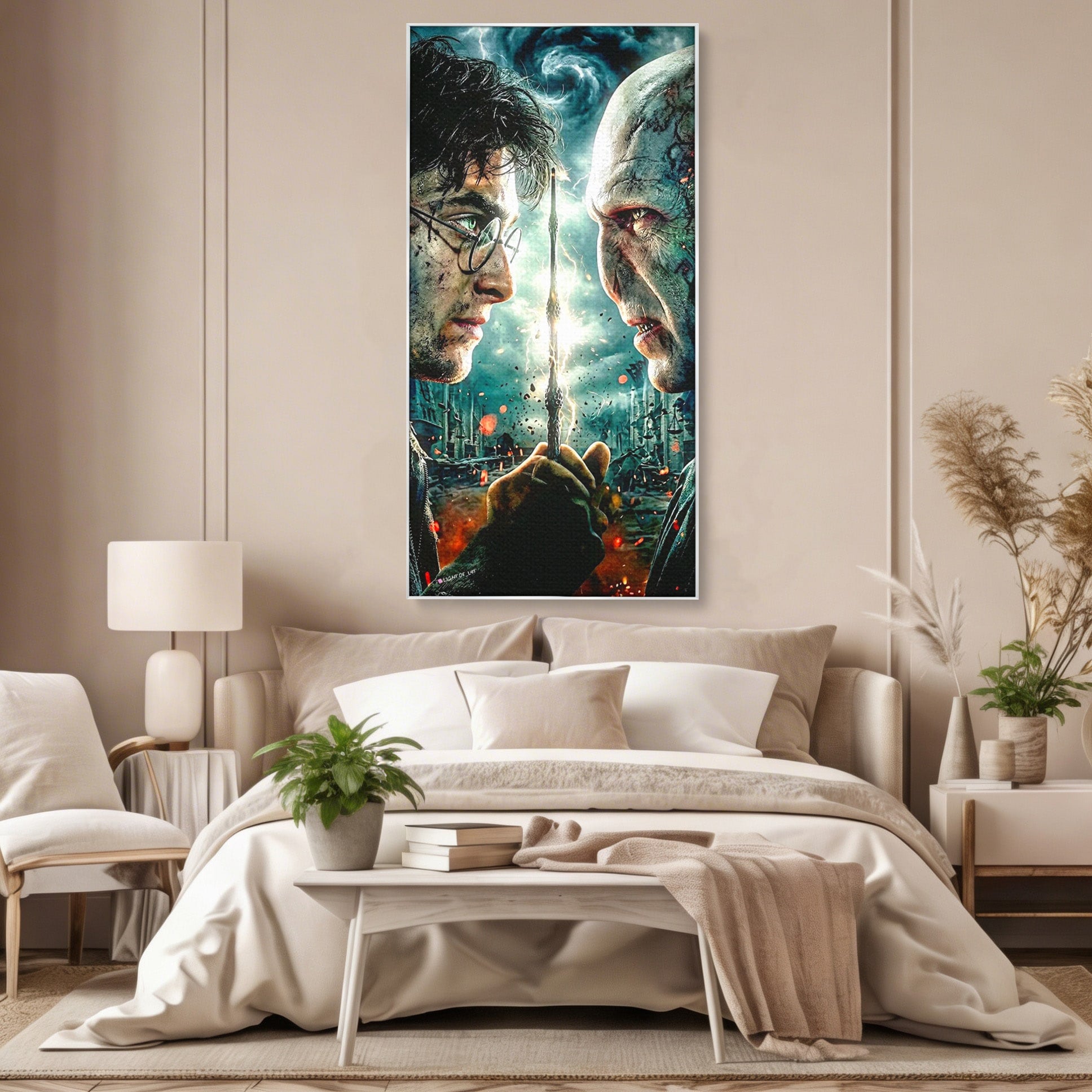 Tablou Canvas Premium LuxCanva® PI1215, Confruntare Magica, Fantezie, Voldemort, Lupta, Living, Aventura, Culori Vibrante