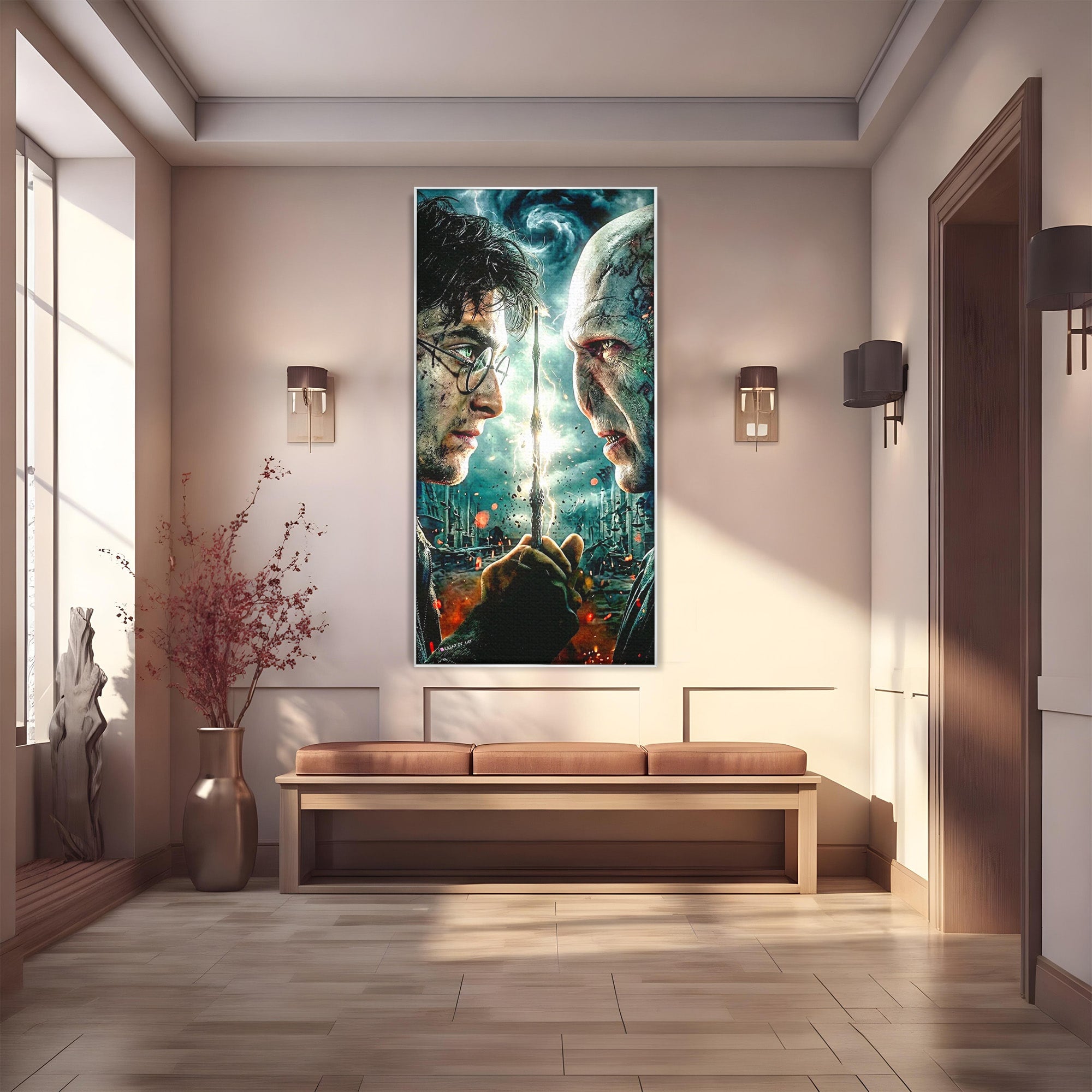 Tablou Canvas Premium LuxCanva® PI1215, Confruntare Magica, Fantezie, Voldemort, Lupta, Living, Aventura, Culori Vibrante