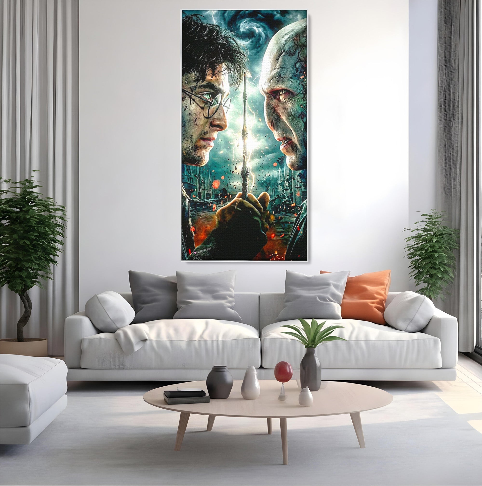 Tablou Canvas Premium LuxCanva® PI1215, Confruntare Magica, Fantezie, Voldemort, Lupta, Living, Aventura, Culori Vibrante