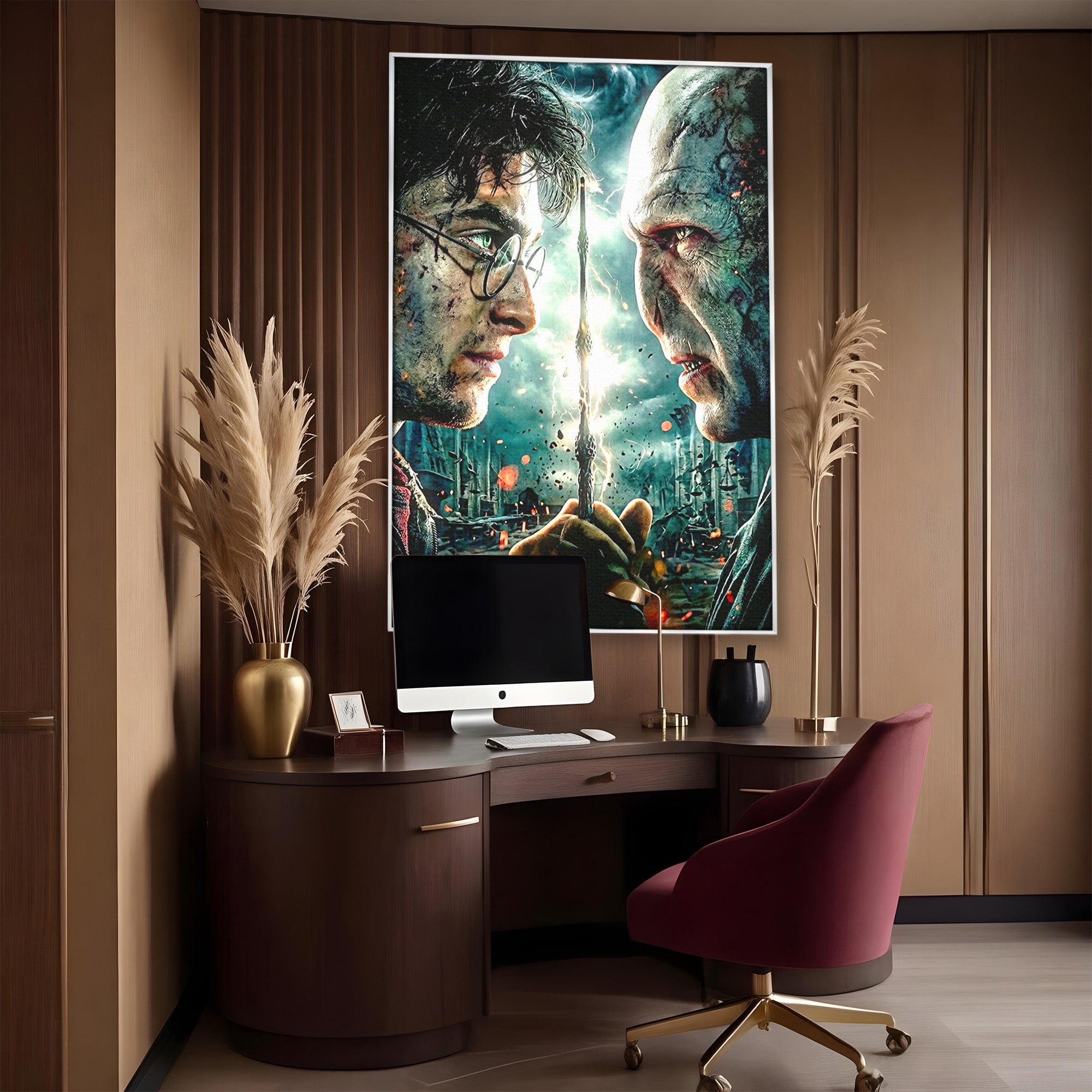 Tablou Canvas Premium LuxCanva® PI1215, Confruntare Magica, Fantezie, Voldemort, Lupta, Living, Aventura, Culori Vibrante