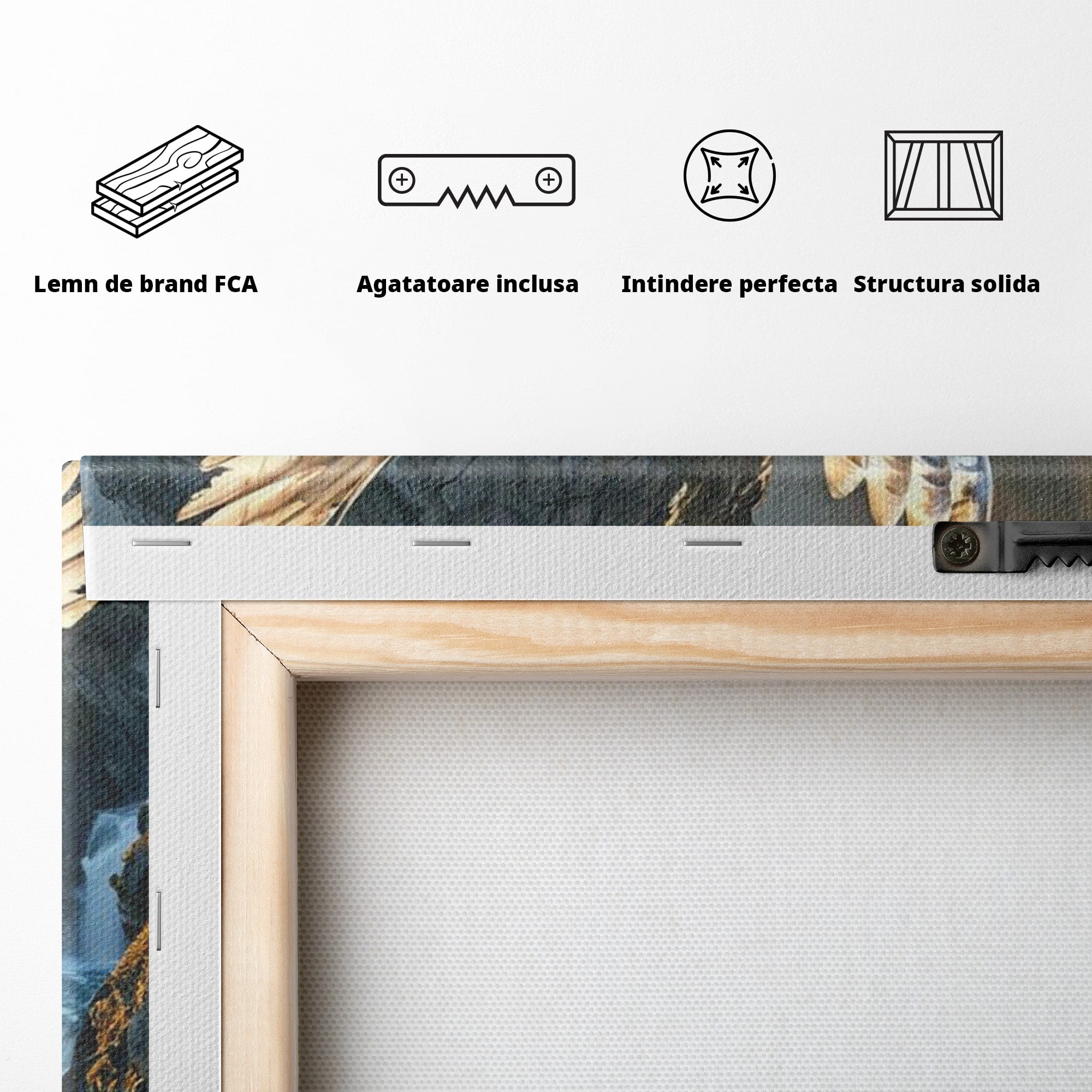 Tablou Canvas Premium LuxCanva® PI1217, Bufnita Magica, Hogwarts, Castel, Fantasy, Peisaj, Living, Culori Vibrante