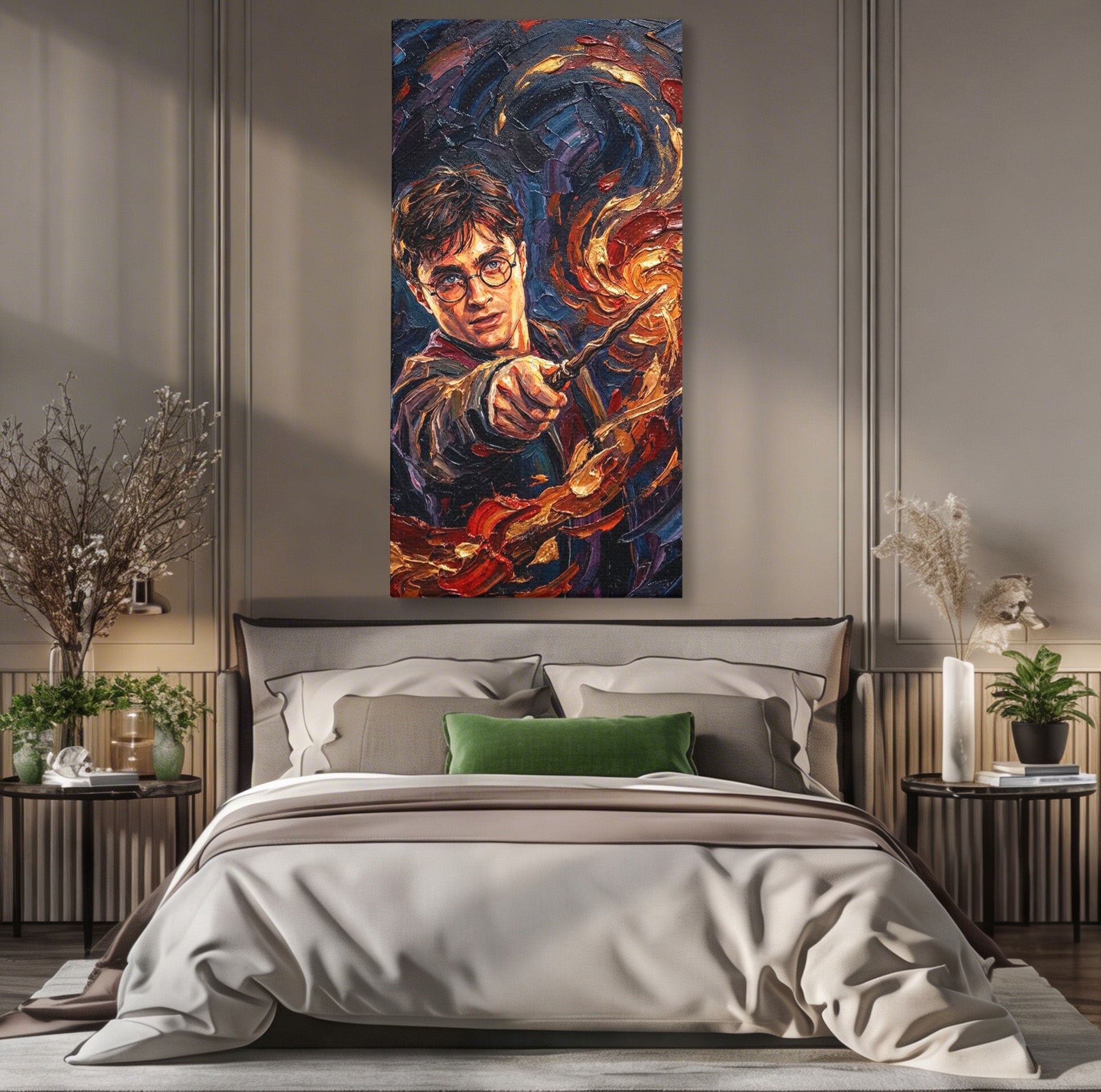 Tablou Canvas Premium LuxCanva® PI1218, Vrajitorul Cu Bagheta, Potter, Magie, Personaj, Fantazie, Living, Culori Vibrante