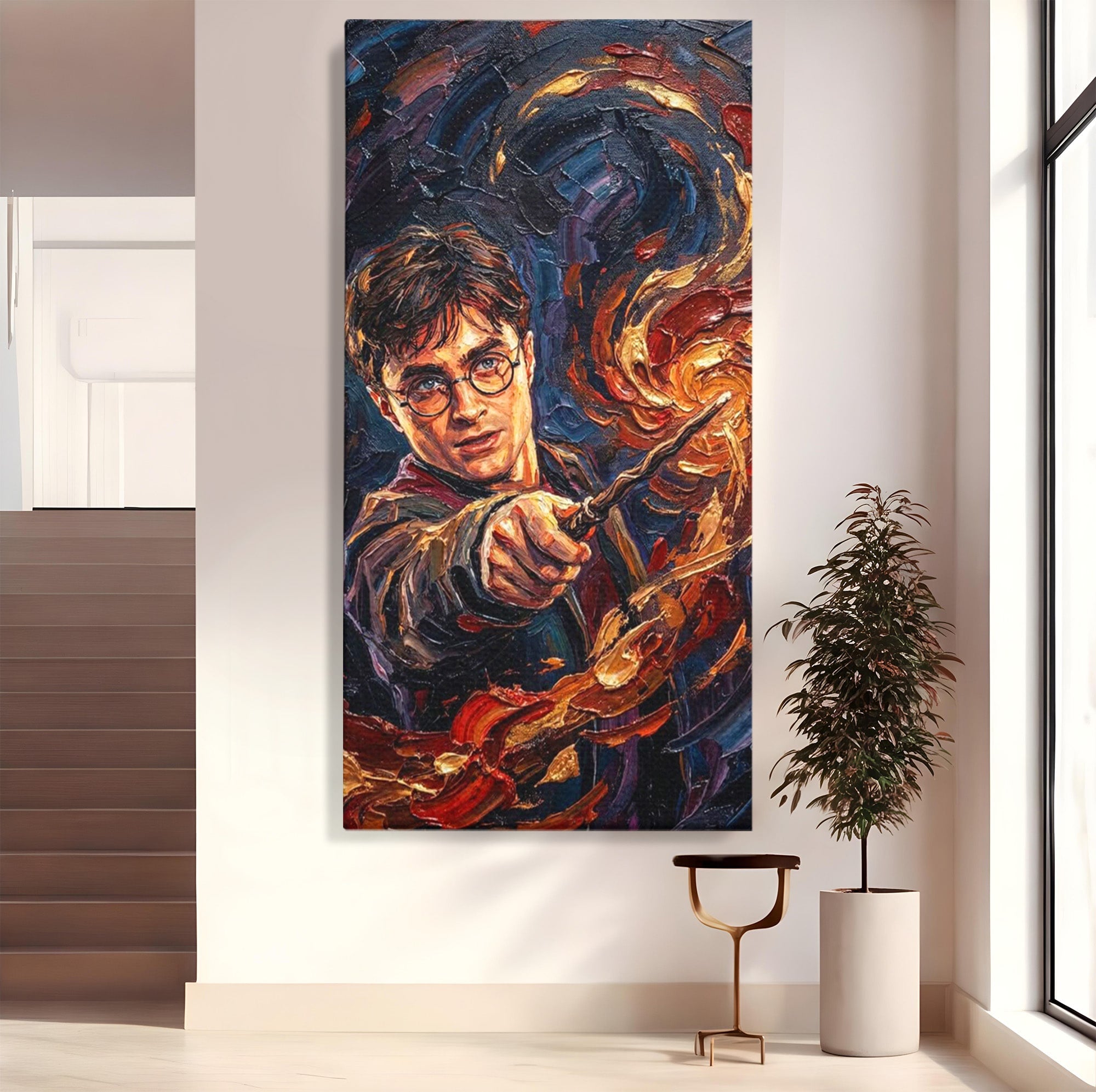 Tablou Canvas Premium LuxCanva® PI1218, Vrajitorul Cu Bagheta, Potter, Magie, Personaj, Fantazie, Living, Culori Vibrante