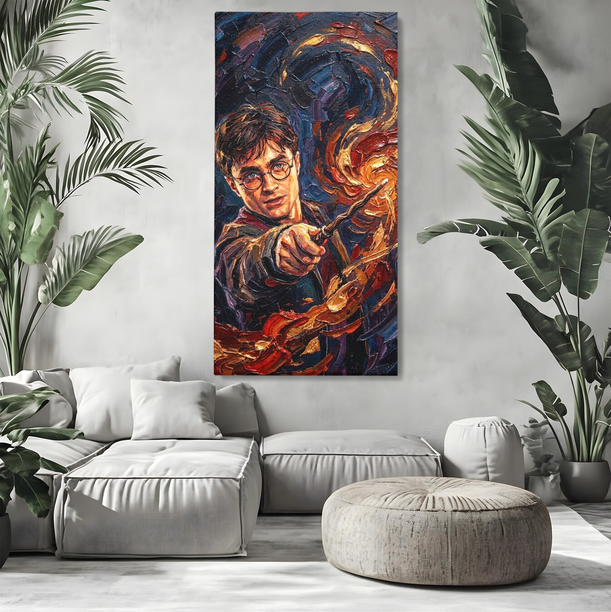 Tablou Canvas Premium LuxCanva® PI1218, Vrajitorul Cu Bagheta, Potter, Magie, Personaj, Fantazie, Living, Culori Vibrante