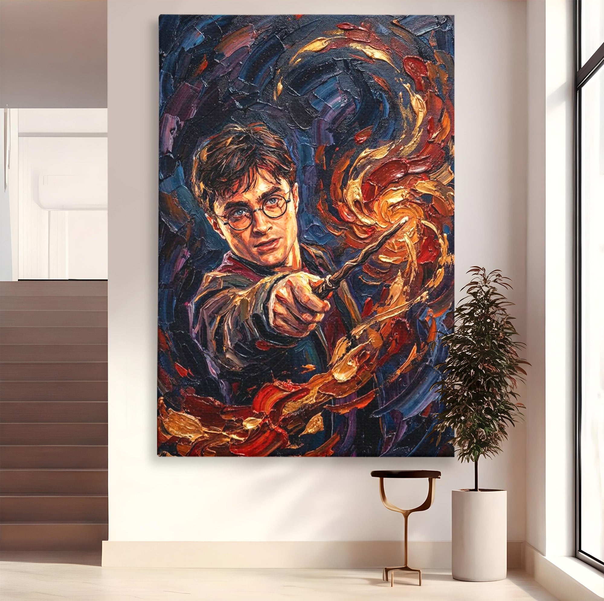 Tablou Canvas Premium LuxCanva® PI1218, Vrajitorul Cu Bagheta, Potter, Magie, Personaj, Fantazie, Living, Culori Vibrante