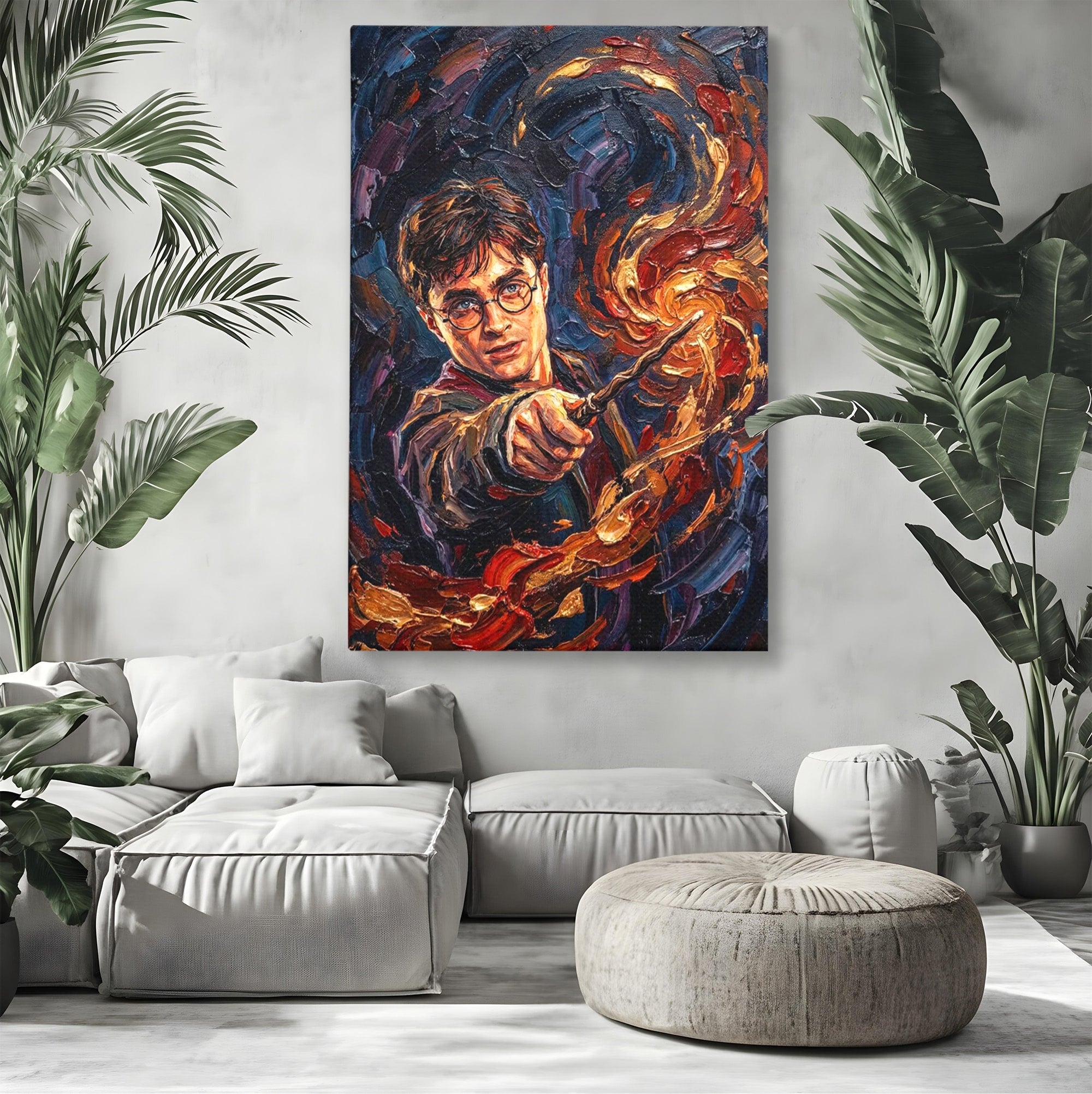 Tablou Canvas Premium LuxCanva® PI1218, Vrajitorul Cu Bagheta, Potter, Magie, Personaj, Fantazie, Living, Culori Vibrante