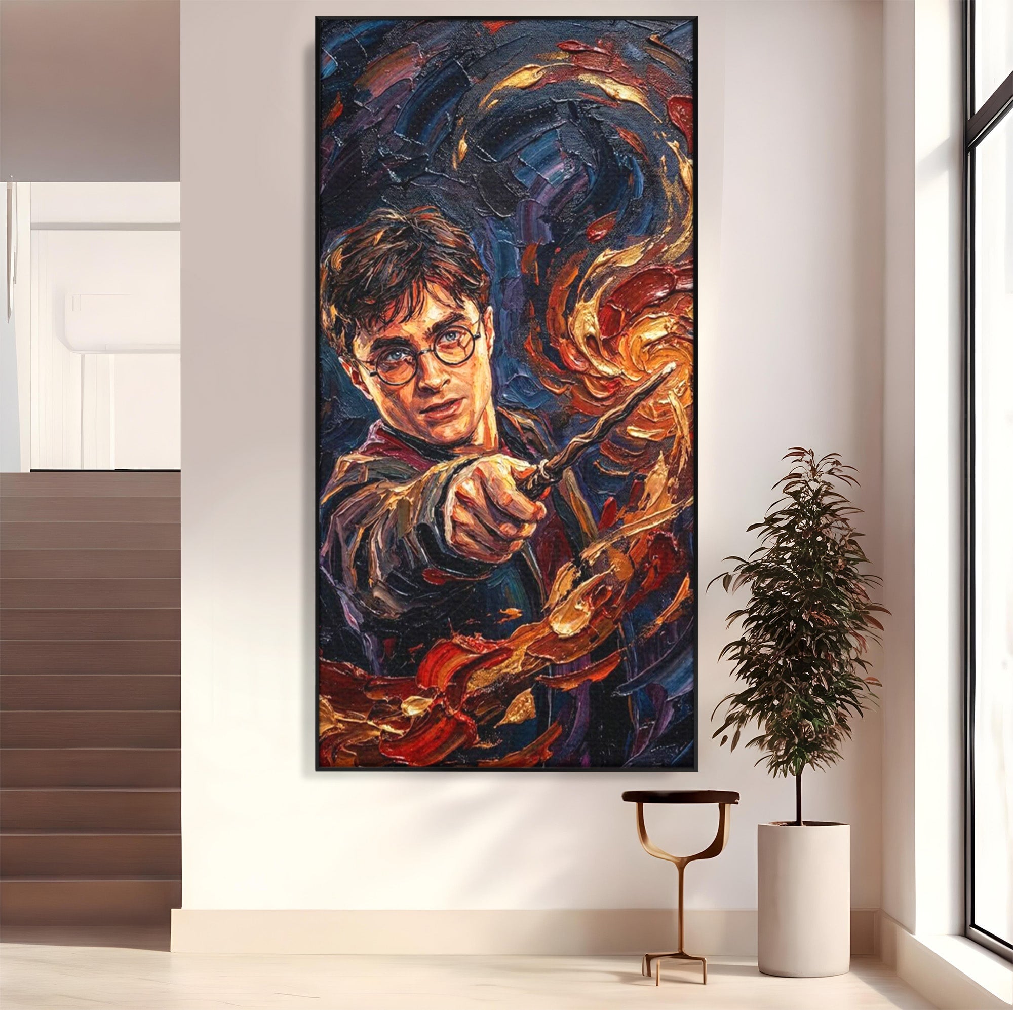 Tablou Canvas Premium LuxCanva® PI1218, Vrajitorul Cu Bagheta, Potter, Magie, Personaj, Fantazie, Living, Culori Vibrante