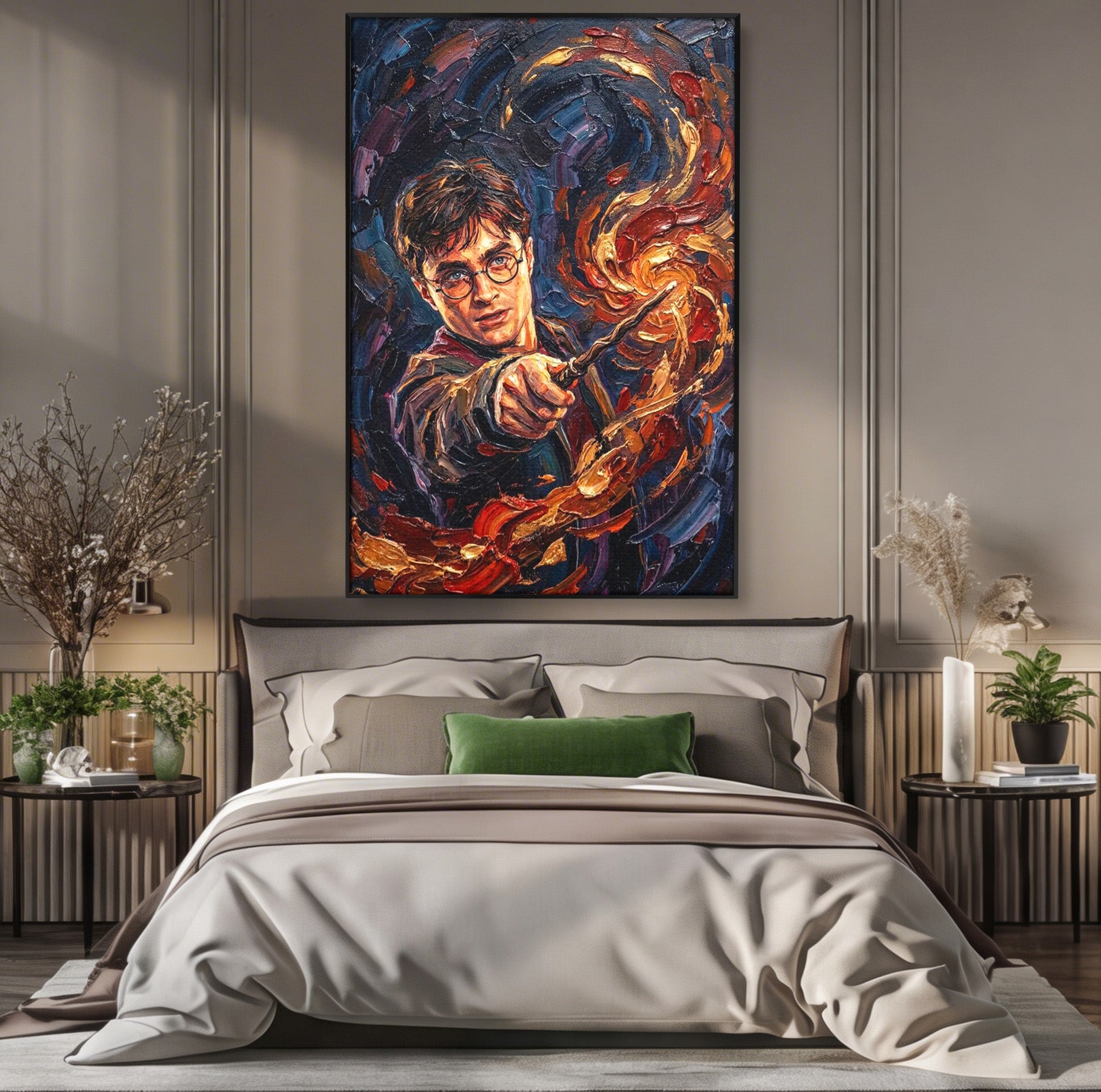 Tablou Canvas Premium LuxCanva® PI1218, Vrajitorul Cu Bagheta, Potter, Magie, Personaj, Fantazie, Living, Culori Vibrante