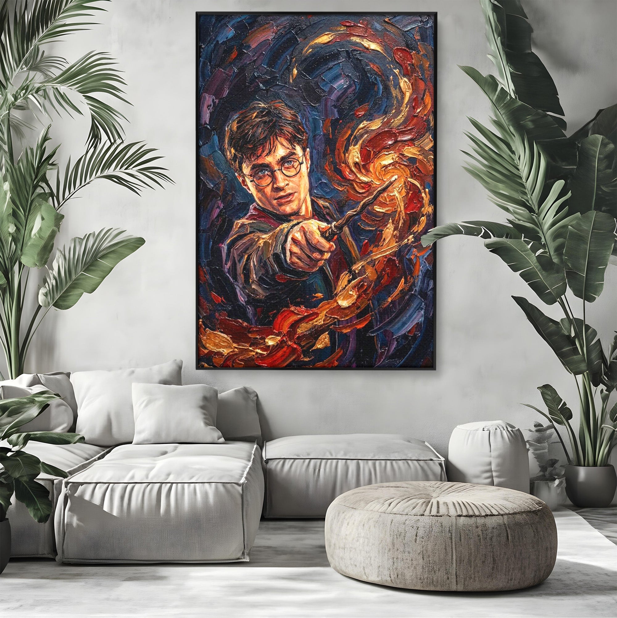 Tablou Canvas Premium LuxCanva® PI1218, Vrajitorul Cu Bagheta, Potter, Magie, Personaj, Fantazie, Living, Culori Vibrante