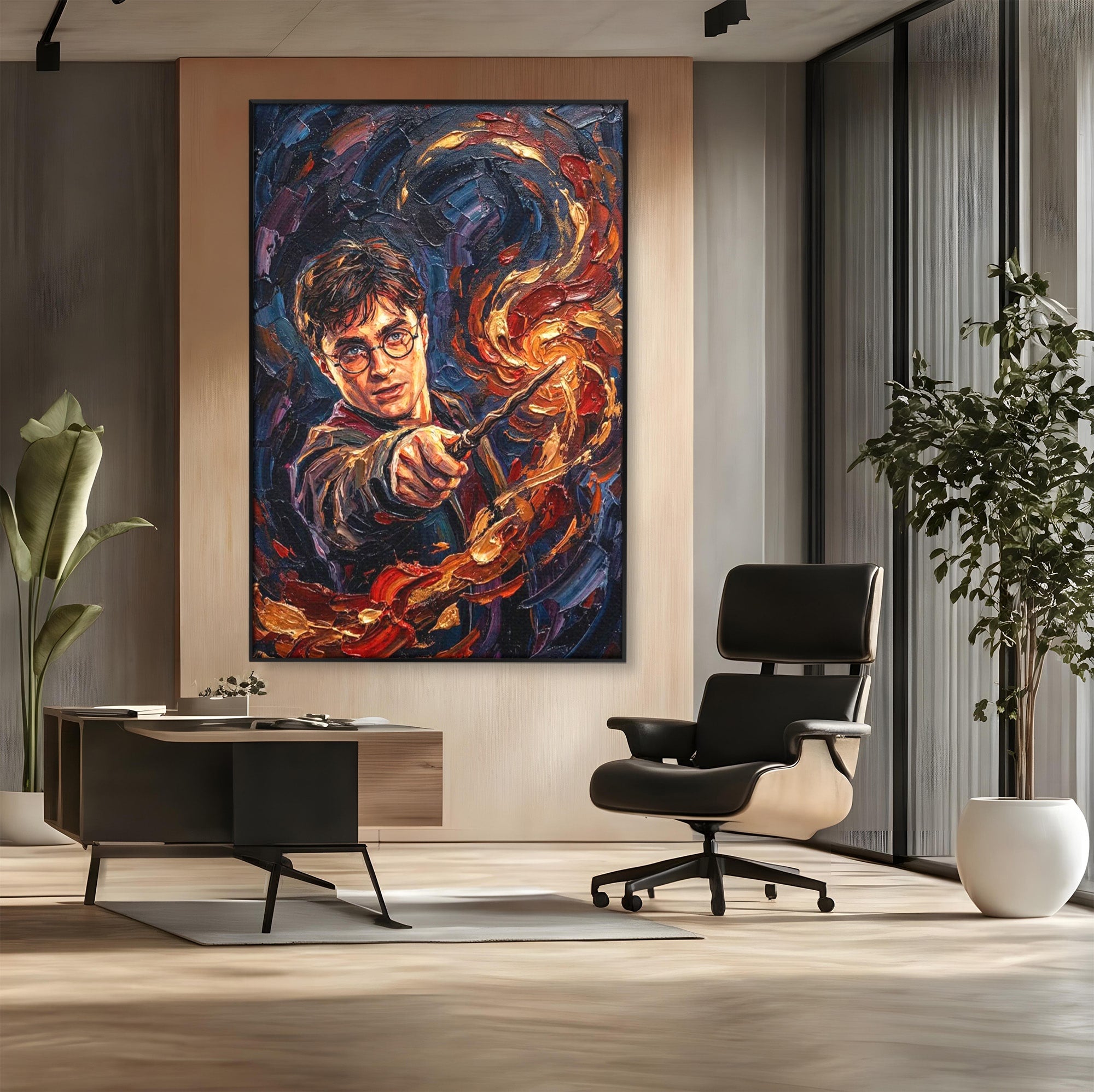 Tablou Canvas Premium LuxCanva® PI1218, Vrajitorul Cu Bagheta, Potter, Magie, Personaj, Fantazie, Living, Culori Vibrante