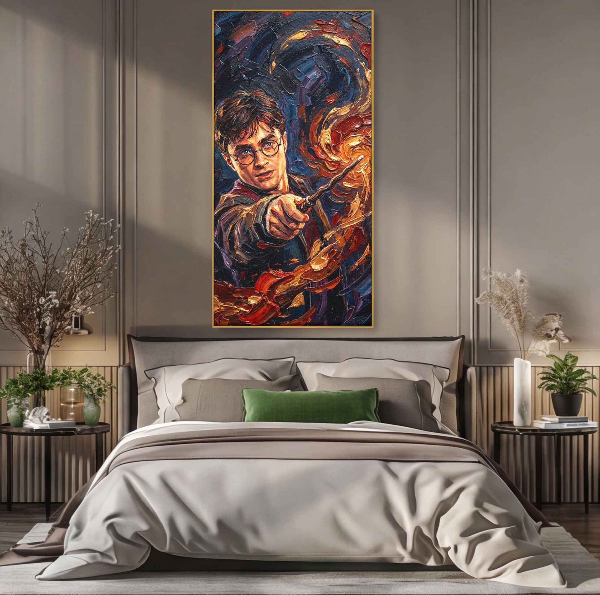 Tablou Canvas Premium LuxCanva® PI1218, Vrajitorul Cu Bagheta, Potter, Magie, Personaj, Fantazie, Living, Culori Vibrante