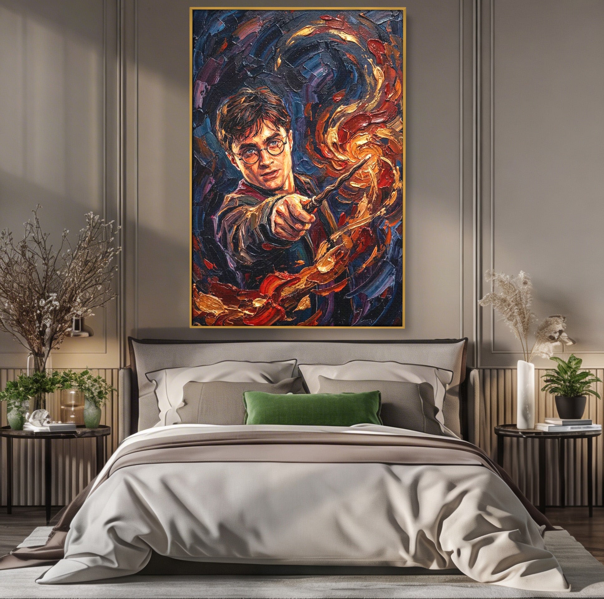 Tablou Canvas Premium LuxCanva® PI1218, Vrajitorul Cu Bagheta, Potter, Magie, Personaj, Fantazie, Living, Culori Vibrante