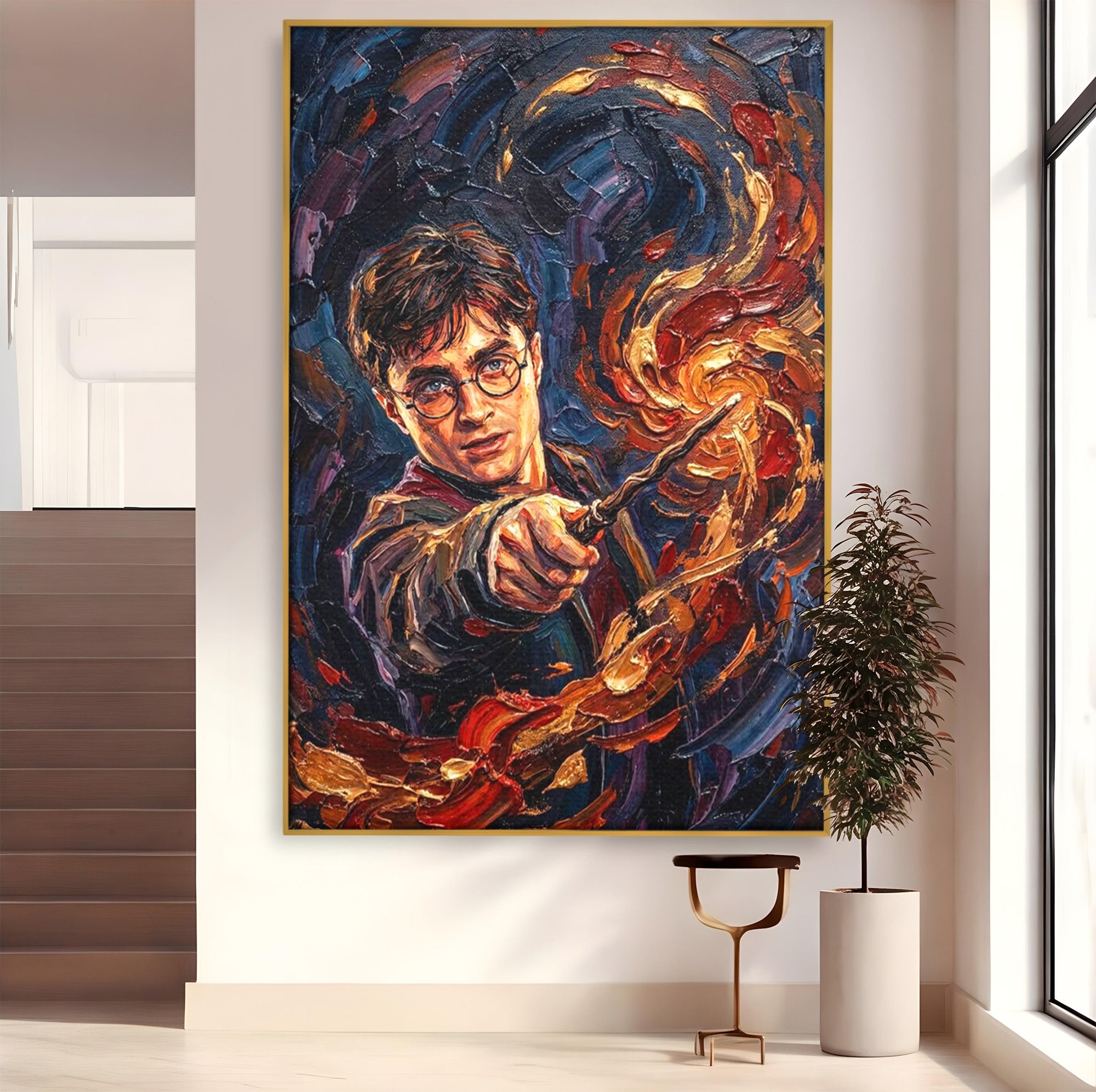 Tablou Canvas Premium LuxCanva® PI1218, Vrajitorul Cu Bagheta, Potter, Magie, Personaj, Fantazie, Living, Culori Vibrante