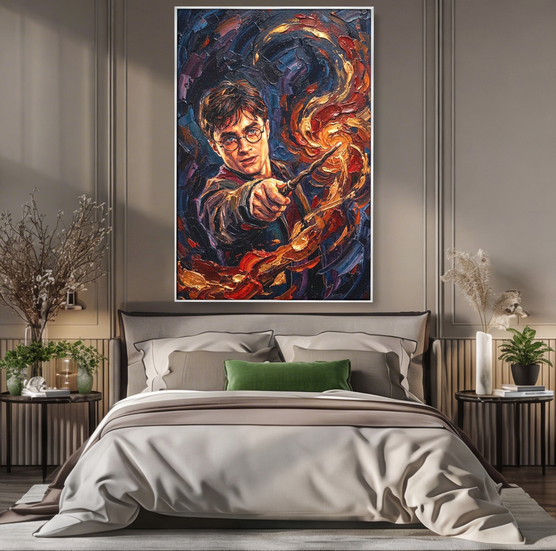 Tablou Canvas Premium LuxCanva® PI1218, Vrajitorul Cu Bagheta, Potter, Magie, Personaj, Fantazie, Living, Culori Vibrante