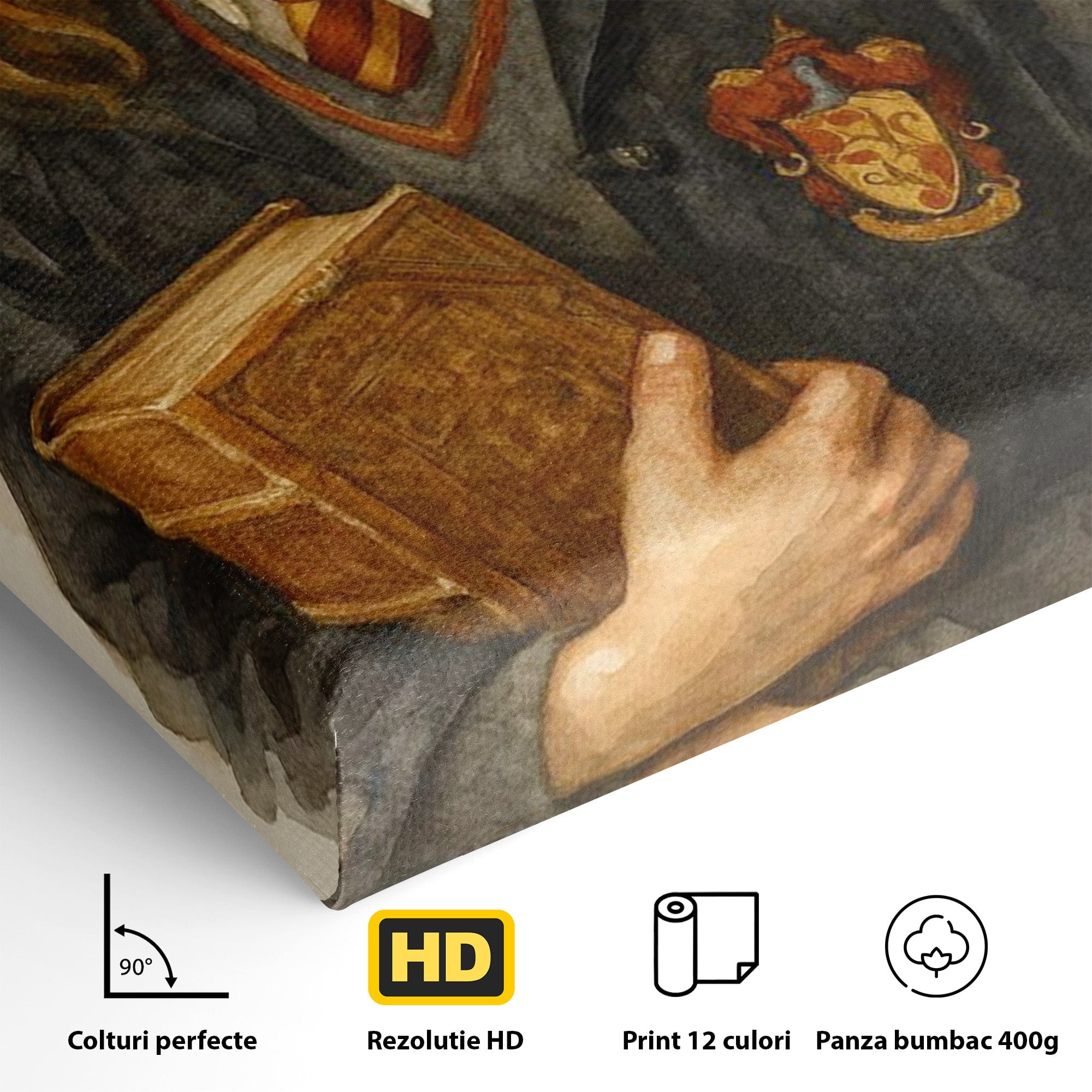 Tablou Canvas Premium LuxCanva® PI1219, Fata Cu Carte, Fata, Hermione, Portret, Living, Educatie, Culori Vibrante