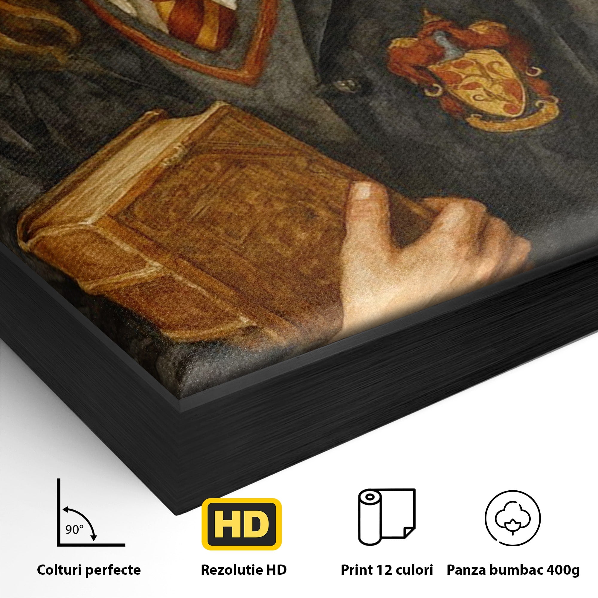 Tablou Canvas Premium LuxCanva® PI1219, Fata Cu Carte, Fata, Hermione, Portret, Living, Educatie, Culori Vibrante