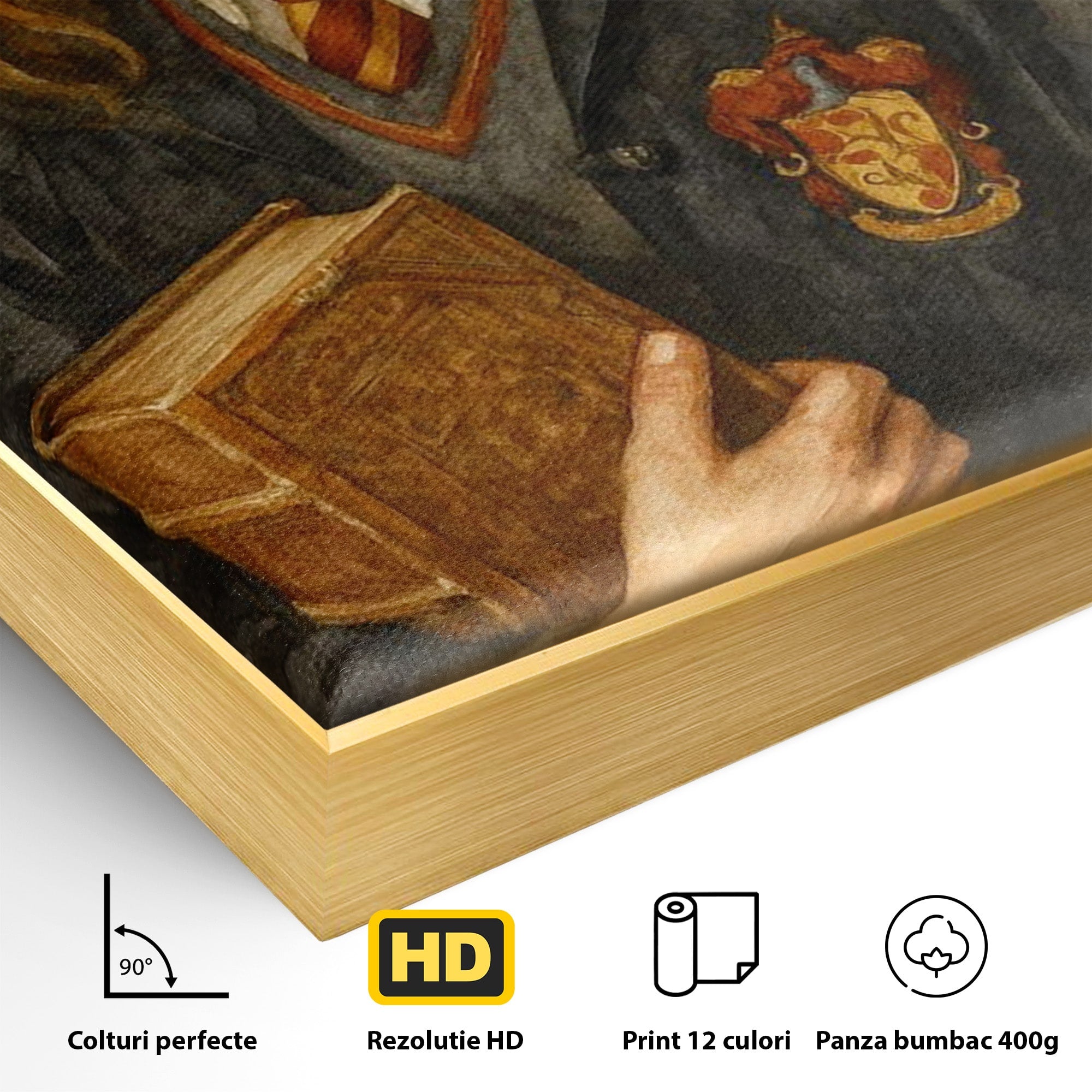 Tablou Canvas Premium LuxCanva® PI1219, Fata Cu Carte, Fata, Hermione, Portret, Living, Educatie, Culori Vibrante
