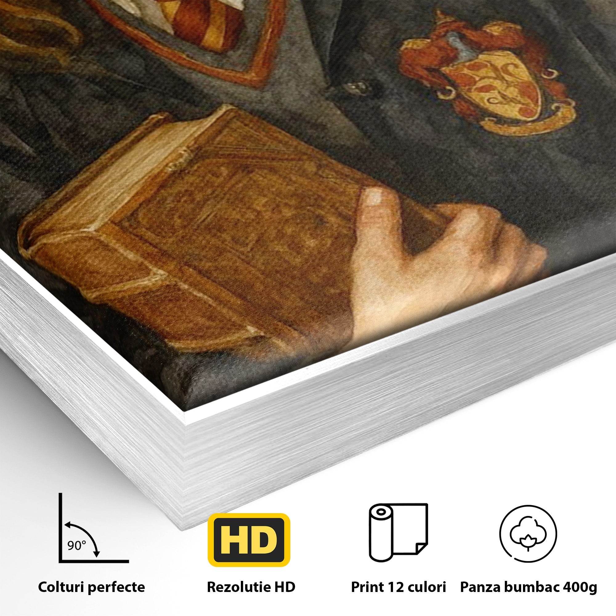 Tablou Canvas Premium LuxCanva® PI1219, Fata Cu Carte, Fata, Hermione, Portret, Living, Educatie, Culori Vibrante