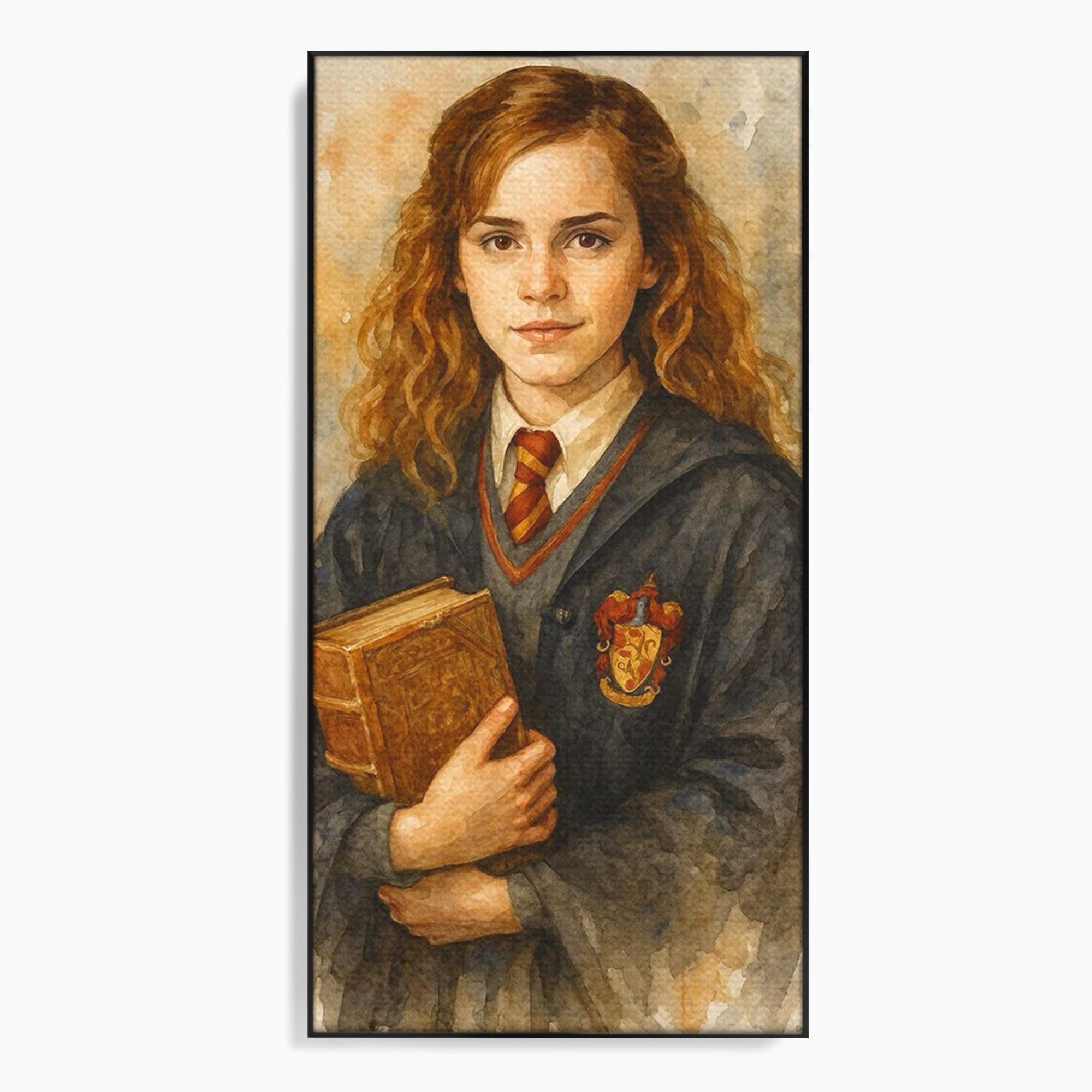 Tablou Canvas Premium LuxCanva® PI1219, Fata Cu Carte, Fata, Hermione, Portret, Living, Educatie, Culori Vibrante