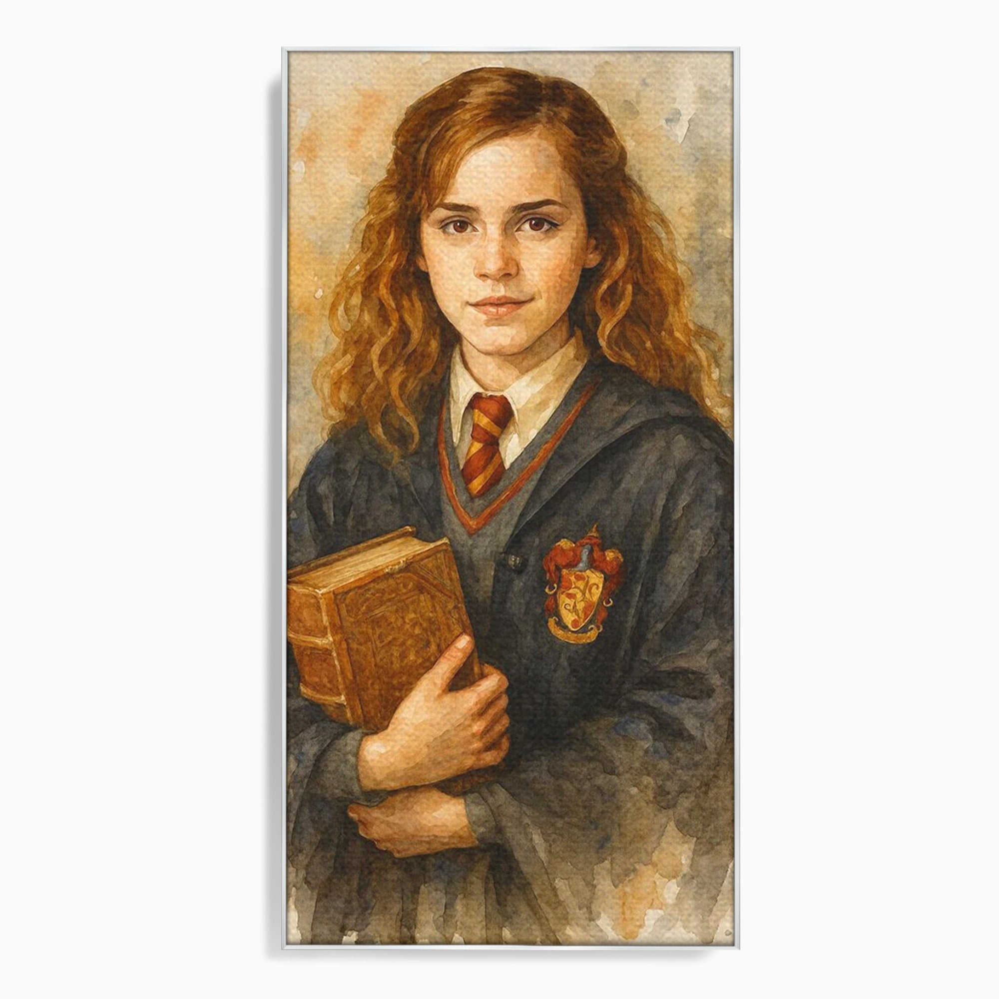 Tablou Canvas Premium LuxCanva® PI1219, Fata Cu Carte, Fata, Hermione, Portret, Living, Educatie, Culori Vibrante