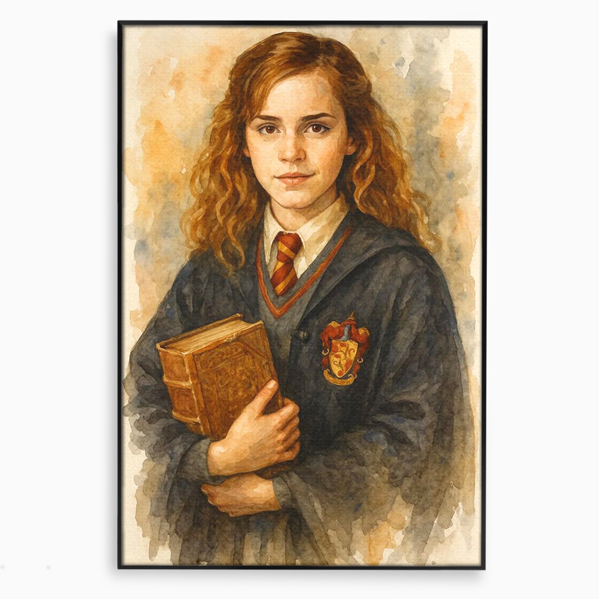 Tablou Canvas Premium LuxCanva® PI1219, Fata Cu Carte, Fata, Hermione, Portret, Living, Educatie, Culori Vibrante