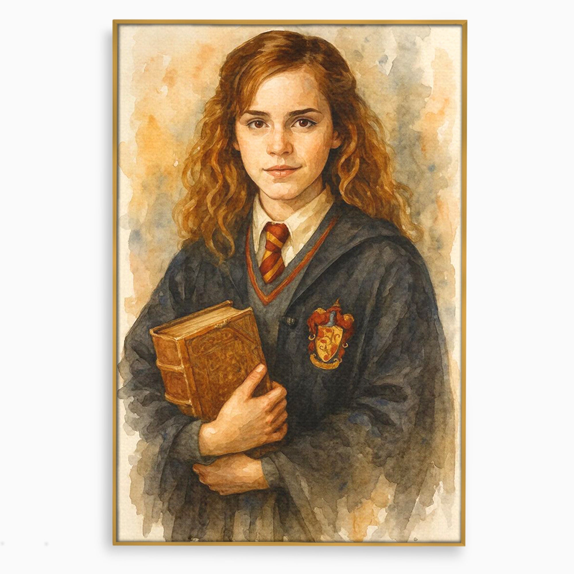 Tablou Canvas Premium LuxCanva® PI1219, Fata Cu Carte, Fata, Hermione, Portret, Living, Educatie, Culori Vibrante