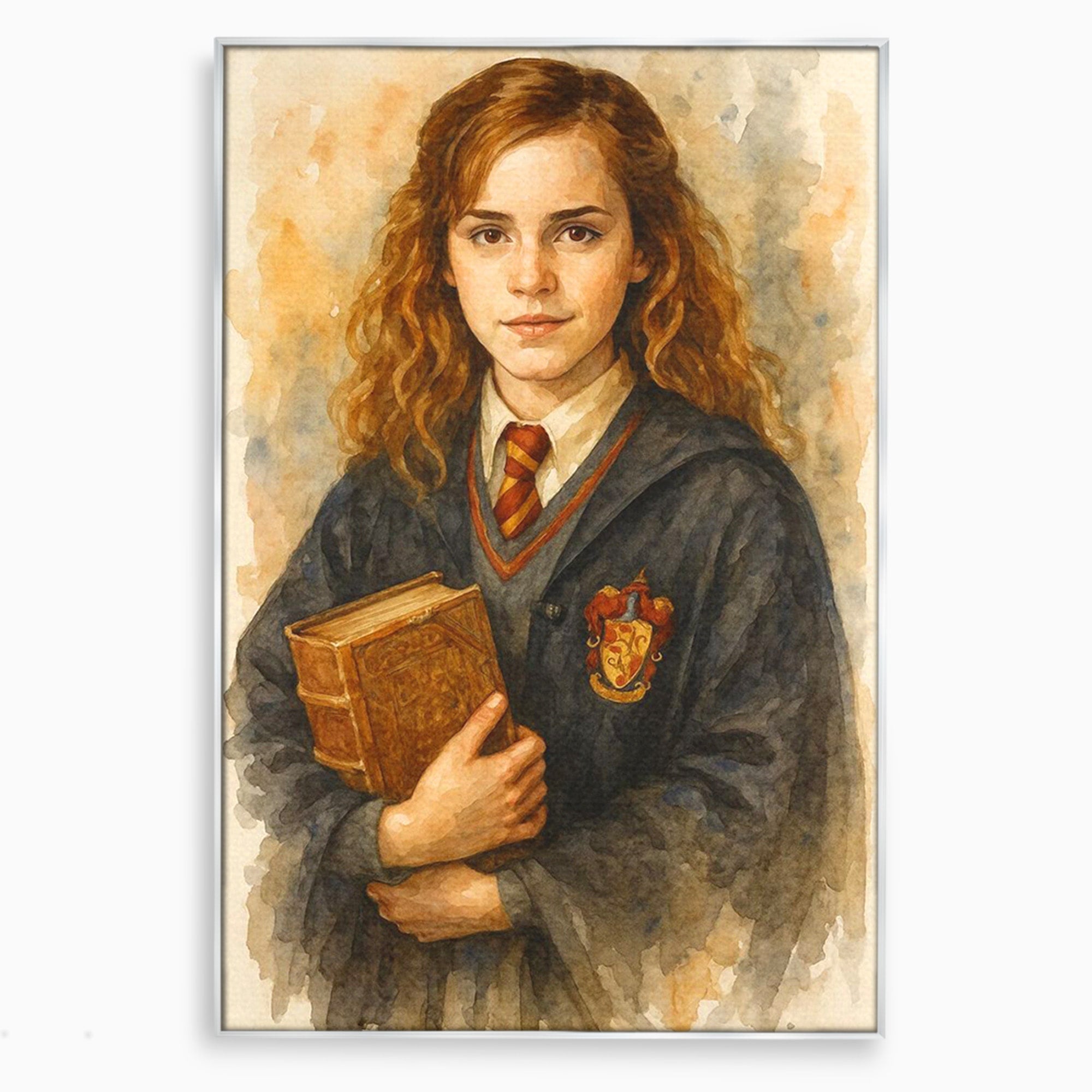 Tablou Canvas Premium LuxCanva® PI1219, Fata Cu Carte, Fata, Hermione, Portret, Living, Educatie, Culori Vibrante
