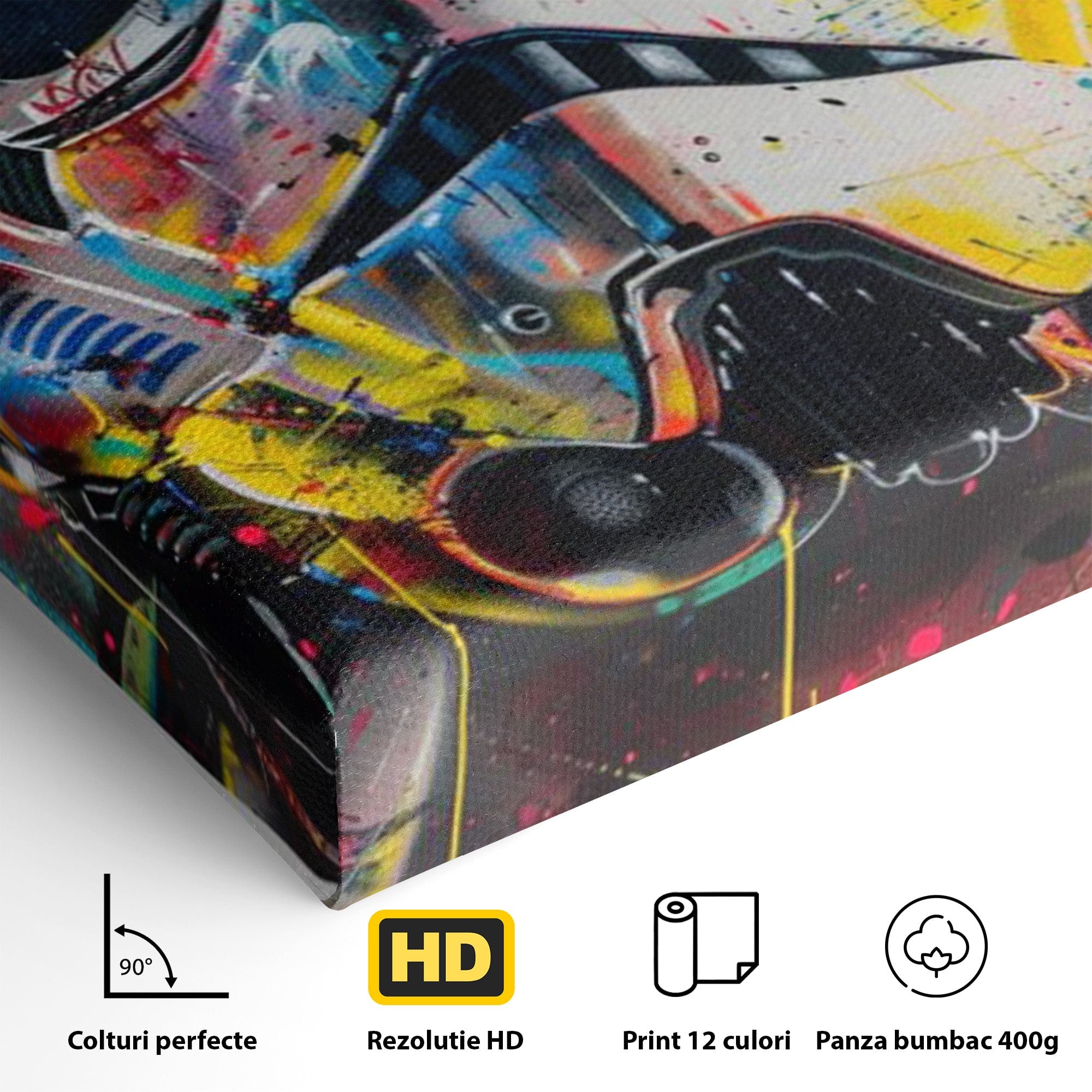 Tablou Canvas Premium LuxCanva® PI1222, Soldat Galactic Urban, Star, Wars, Graffiti, Living, Culori Intense, Culori Vibrante
