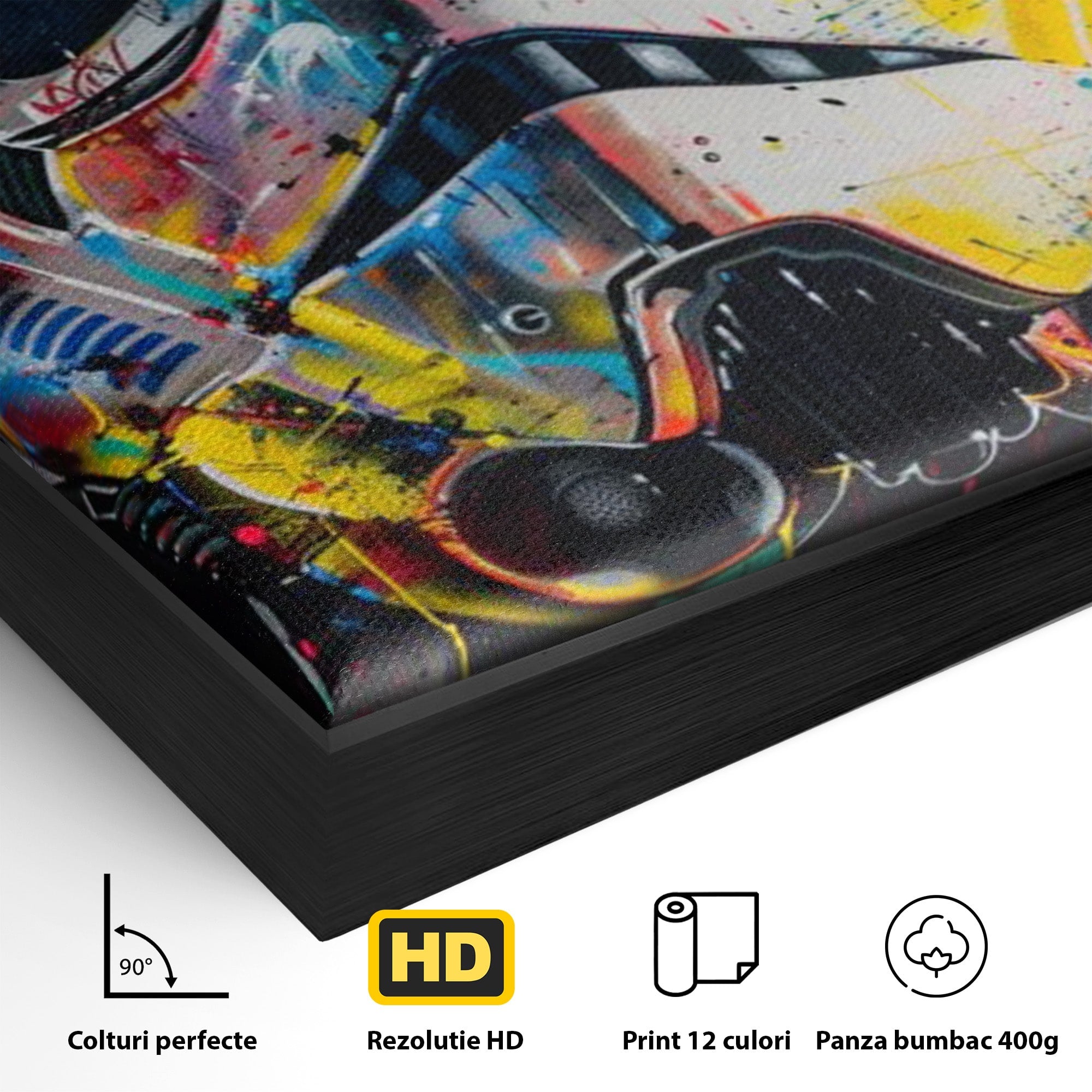 Tablou Canvas Premium LuxCanva® PI1222, Soldat Galactic Urban, Star, Wars, Graffiti, Living, Culori Intense, Culori Vibrante