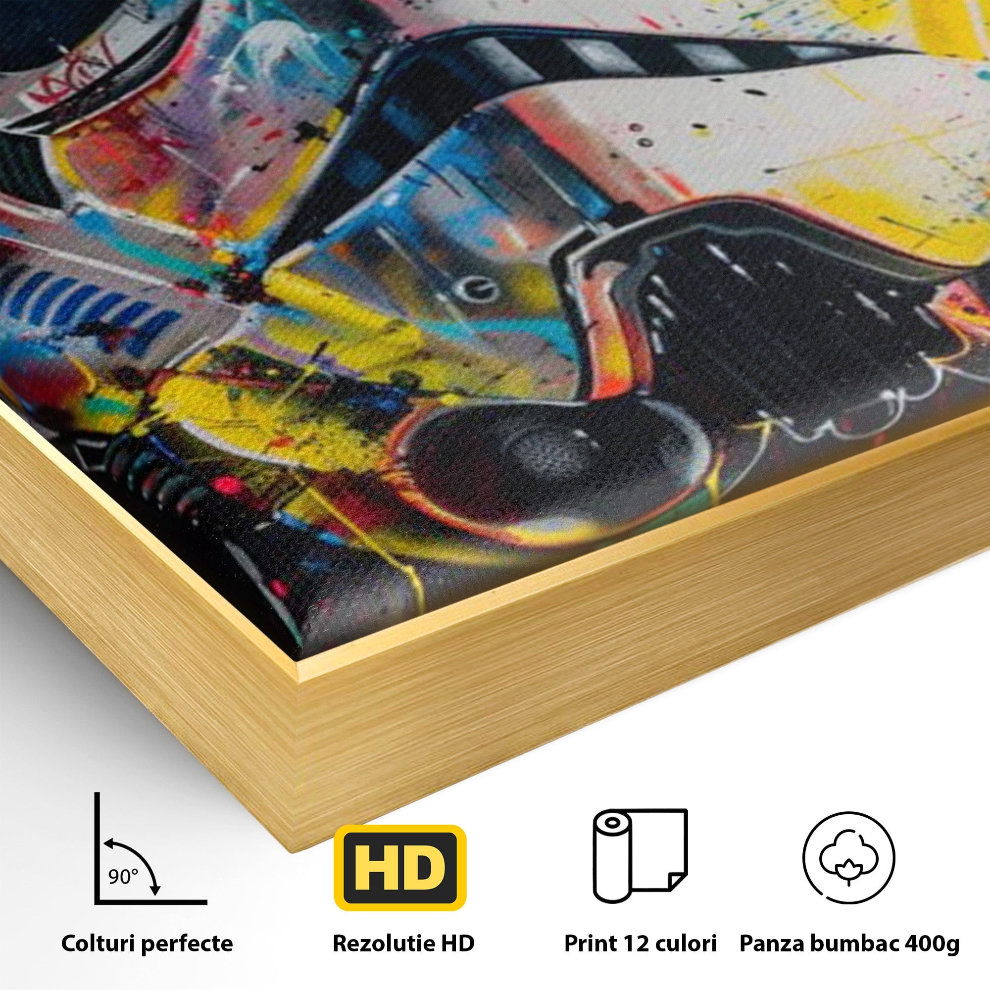 Tablou Canvas Premium LuxCanva® PI1222, Soldat Galactic Urban, Star, Wars, Graffiti, Living, Culori Intense, Culori Vibrante