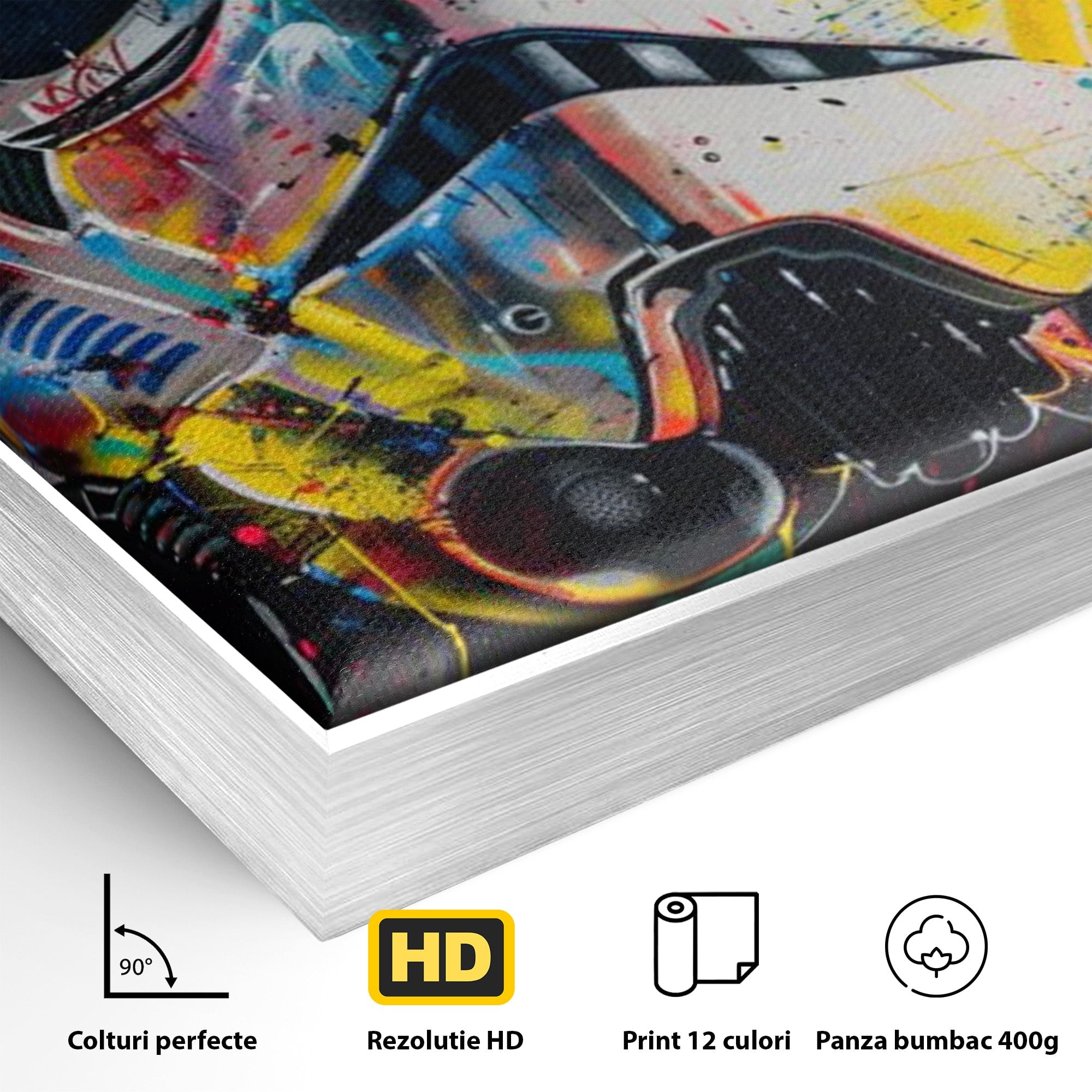 Tablou Canvas Premium LuxCanva® PI1222, Soldat Galactic Urban, Star, Wars, Graffiti, Living, Culori Intense, Culori Vibrante