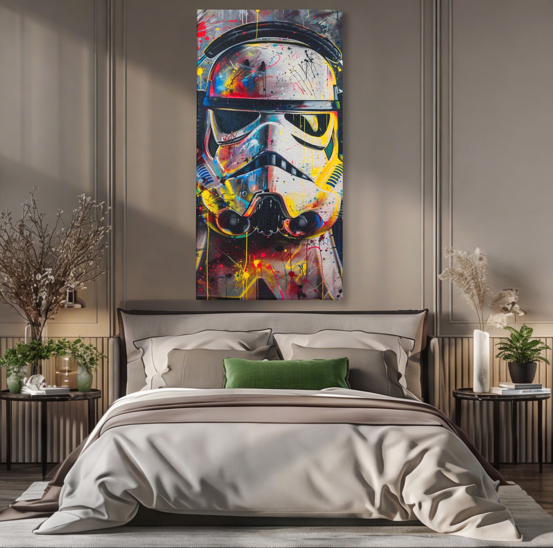 Tablou Canvas Premium LuxCanva® PI1222, Soldat Galactic Urban, Star, Wars, Graffiti, Living, Culori Intense, Culori Vibrante
