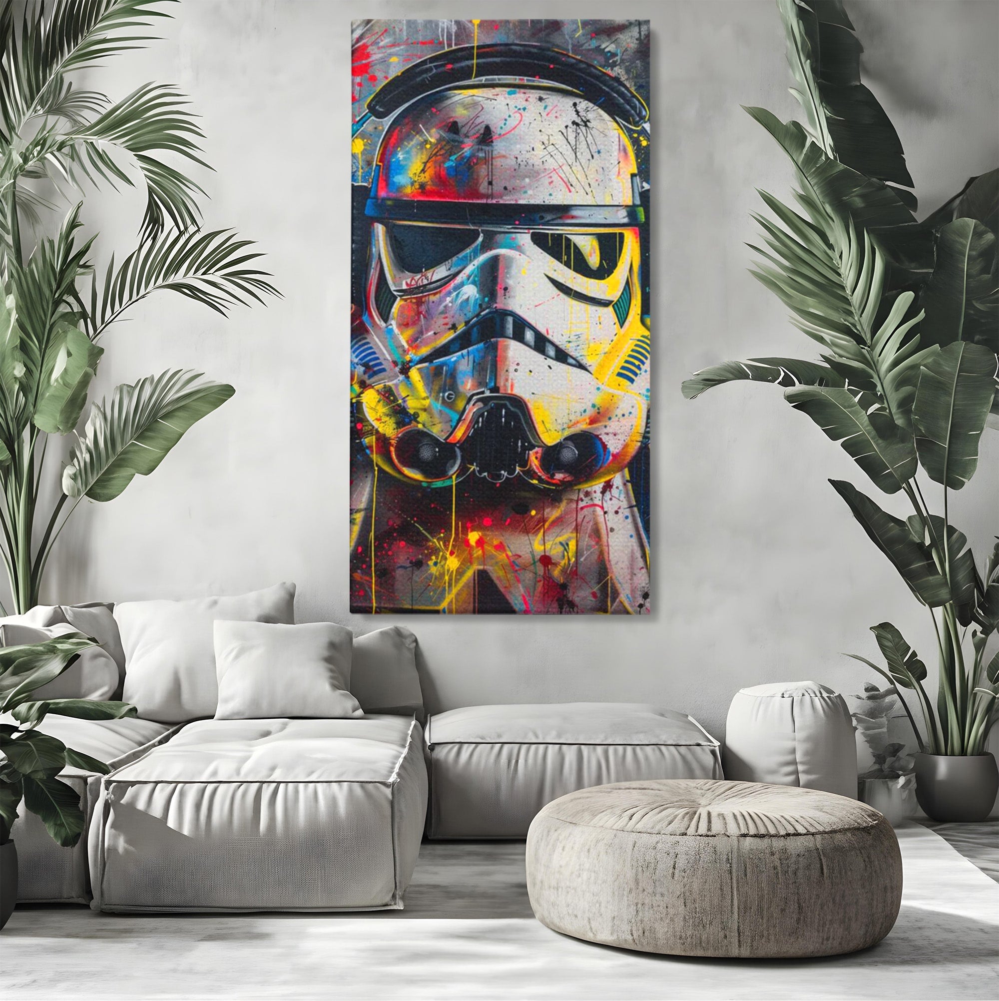Tablou Canvas Premium LuxCanva® PI1222, Soldat Galactic Urban, Star, Wars, Graffiti, Living, Culori Intense, Culori Vibrante