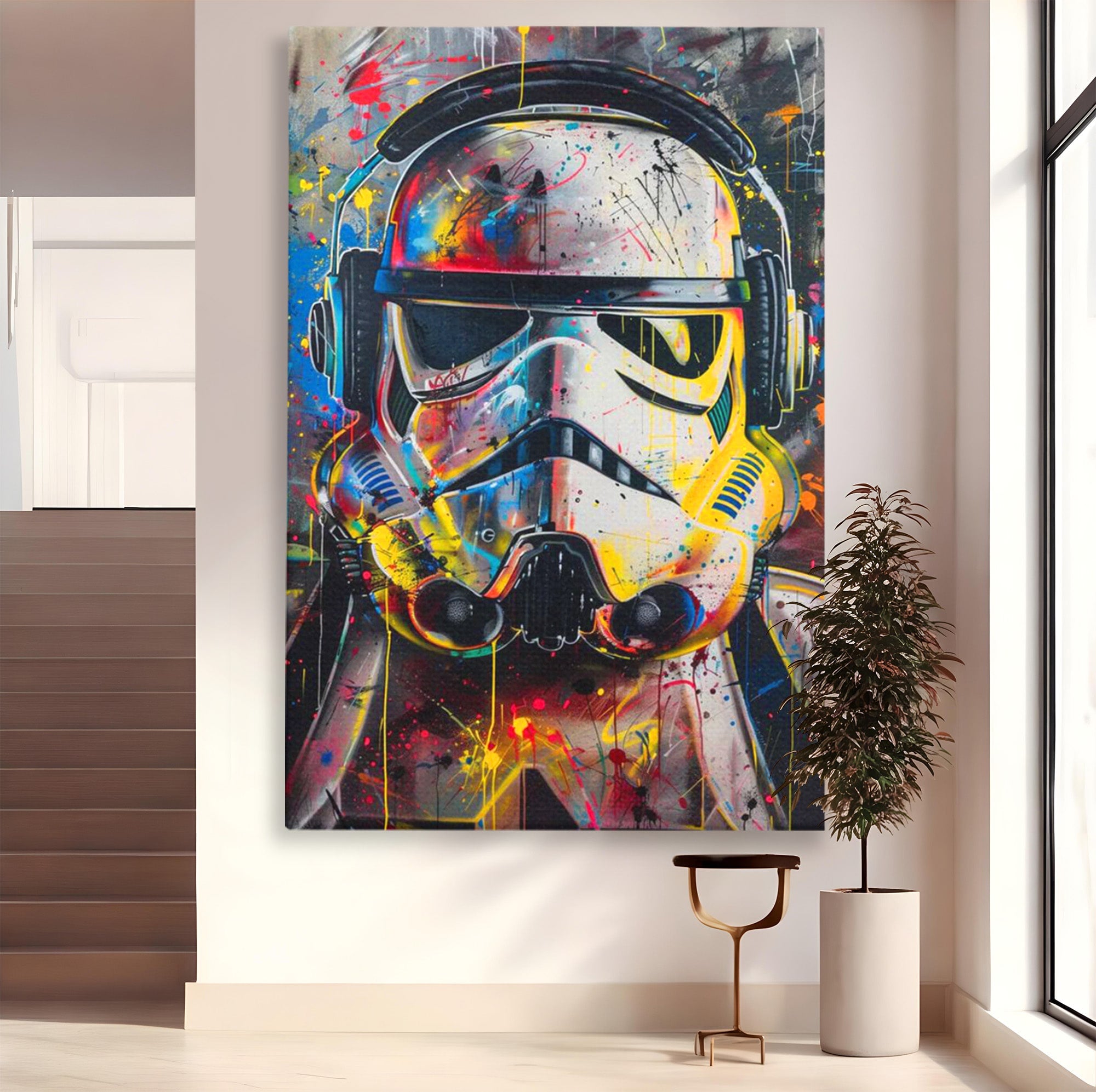 Tablou Canvas Premium LuxCanva® PI1222, Soldat Galactic Urban, Star, Wars, Graffiti, Living, Culori Intense, Culori Vibrante