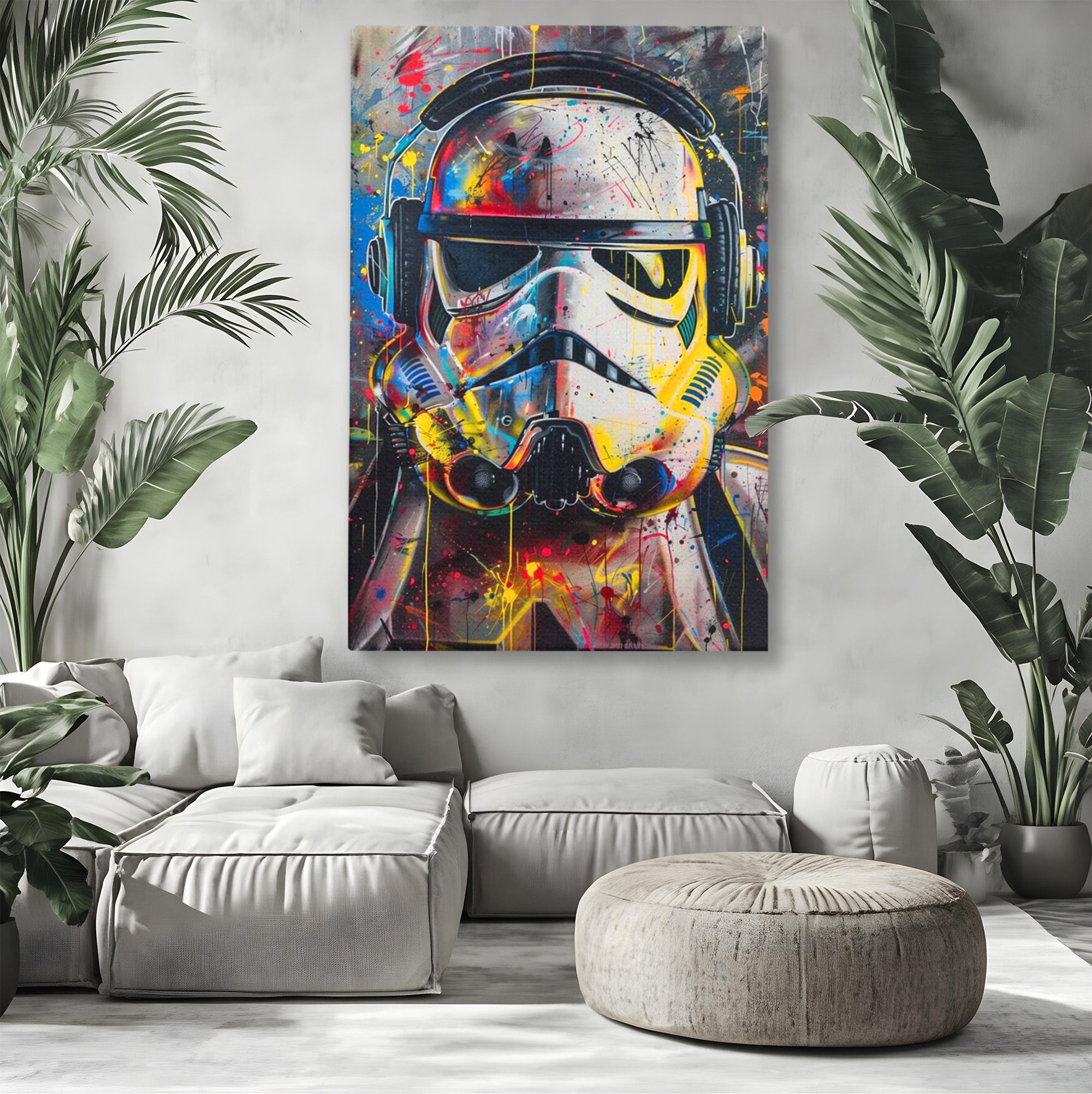 Tablou Canvas Premium LuxCanva® PI1222, Soldat Galactic Urban, Star, Wars, Graffiti, Living, Culori Intense, Culori Vibrante