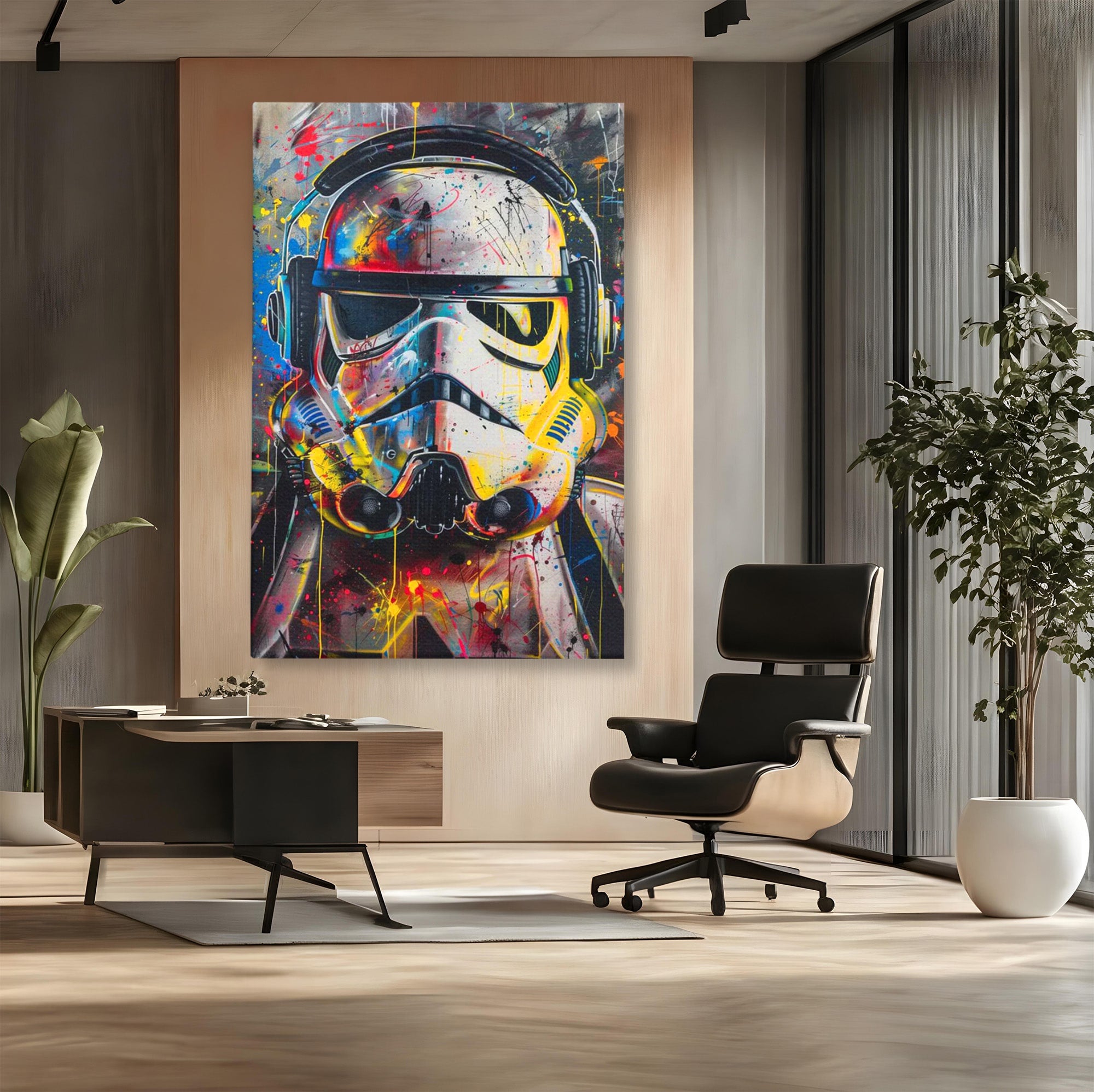 Tablou Canvas Premium LuxCanva® PI1222, Soldat Galactic Urban, Star, Wars, Graffiti, Living, Culori Intense, Culori Vibrante