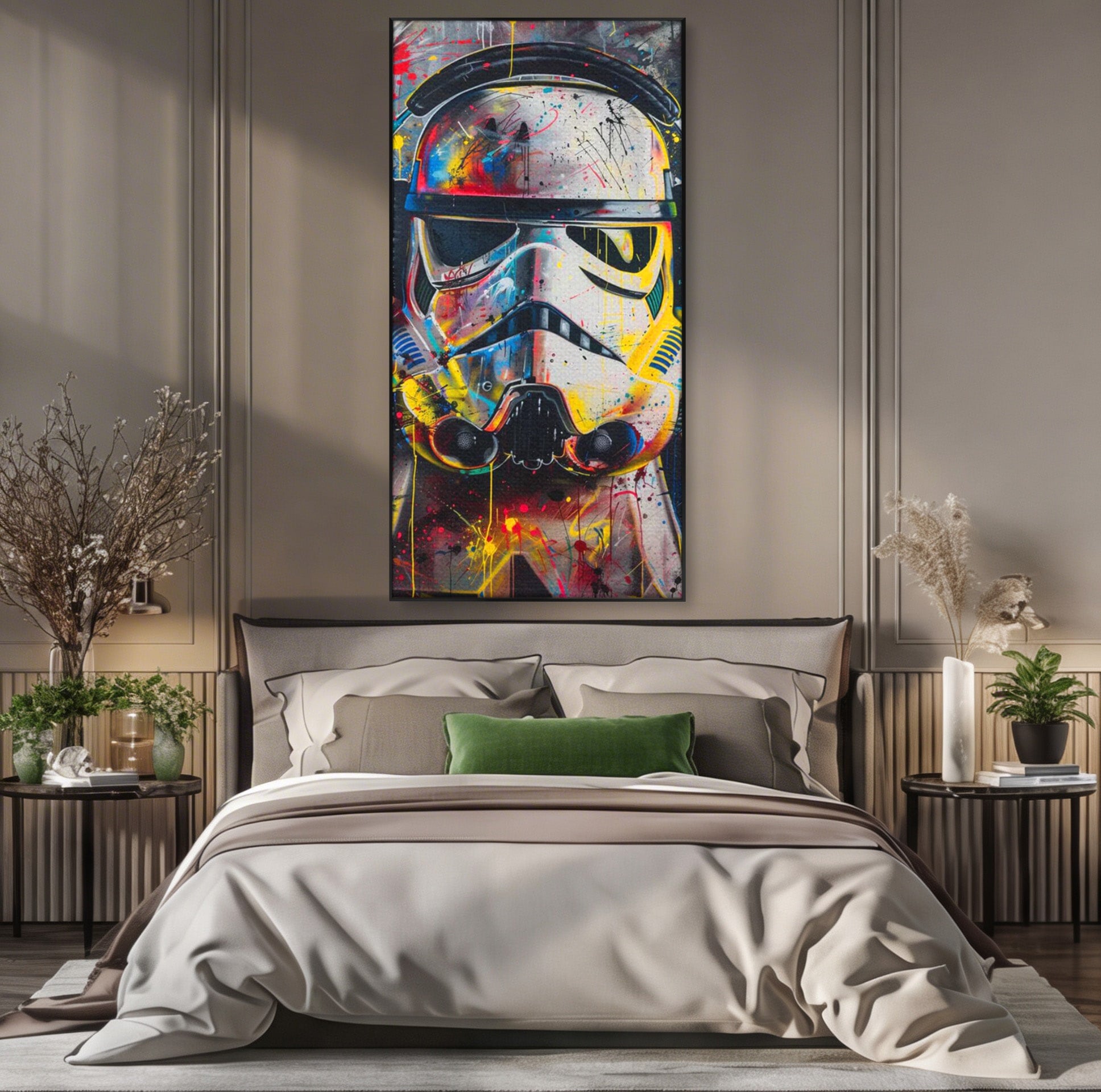 Tablou Canvas Premium LuxCanva® PI1222, Soldat Galactic Urban, Star, Wars, Graffiti, Living, Culori Intense, Culori Vibrante
