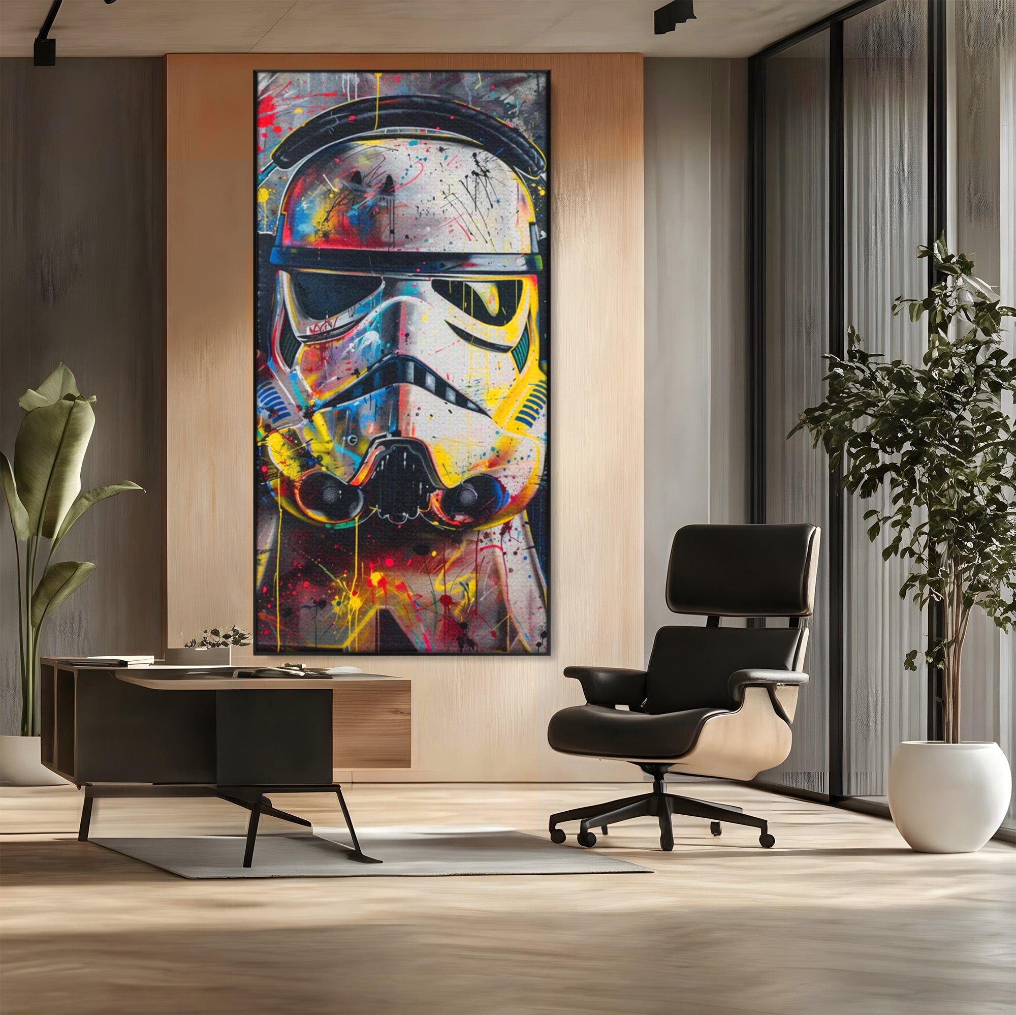 Tablou Canvas Premium LuxCanva® PI1222, Soldat Galactic Urban, Star, Wars, Graffiti, Living, Culori Intense, Culori Vibrante